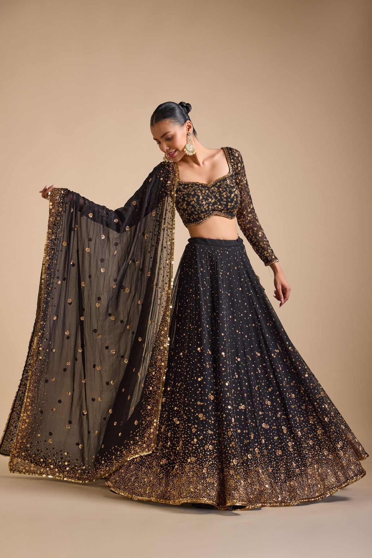 Black Mastani Lehenga Set