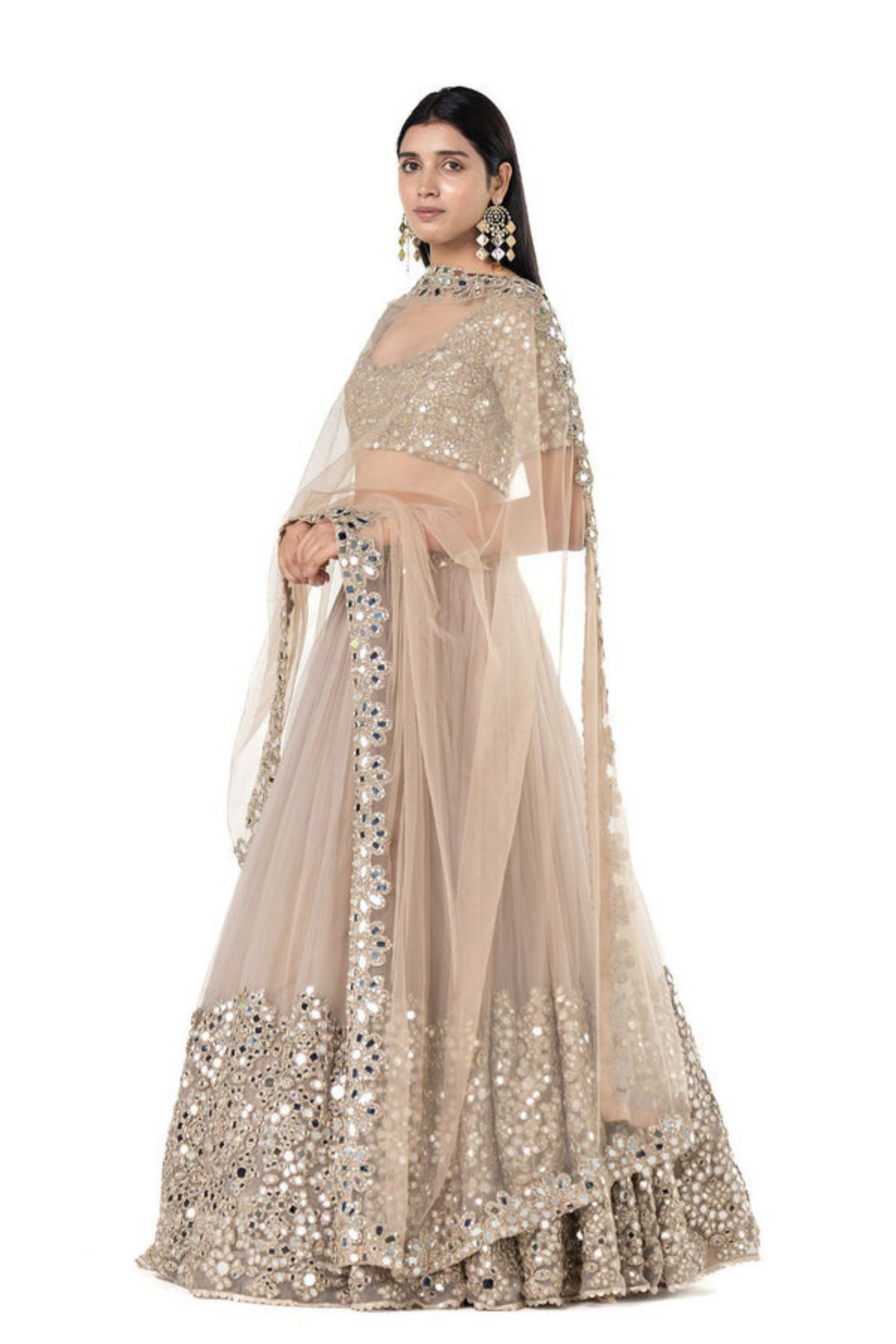 Moon Grey Organza Lehenga Set