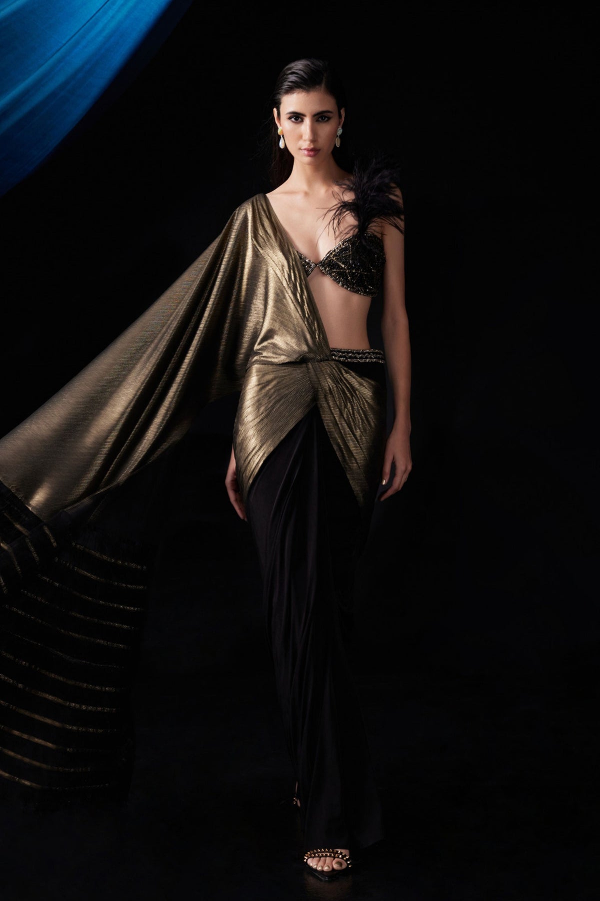 Metallic Draped Saree