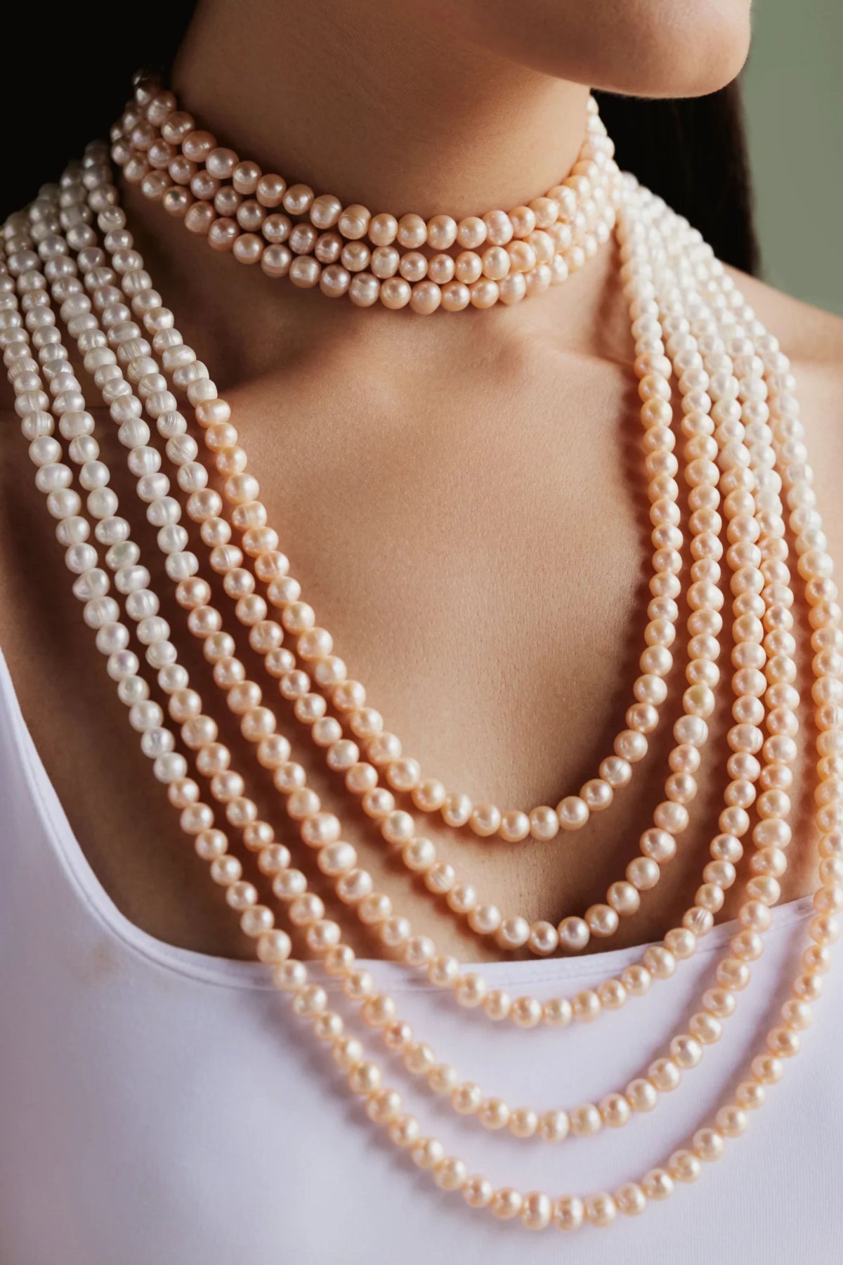 Peach Peach Ombre Layered Necklace