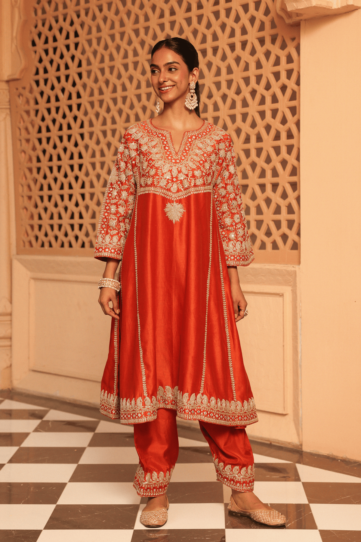 Orange Chauga With Salwar