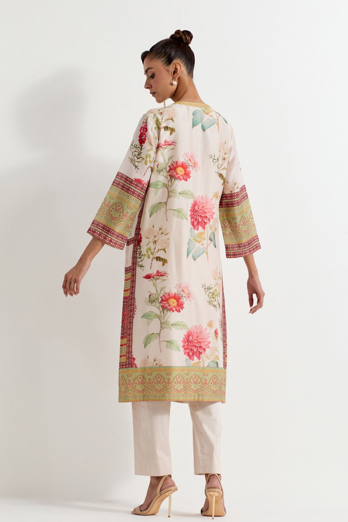 Printed Chanderi Kurta Set