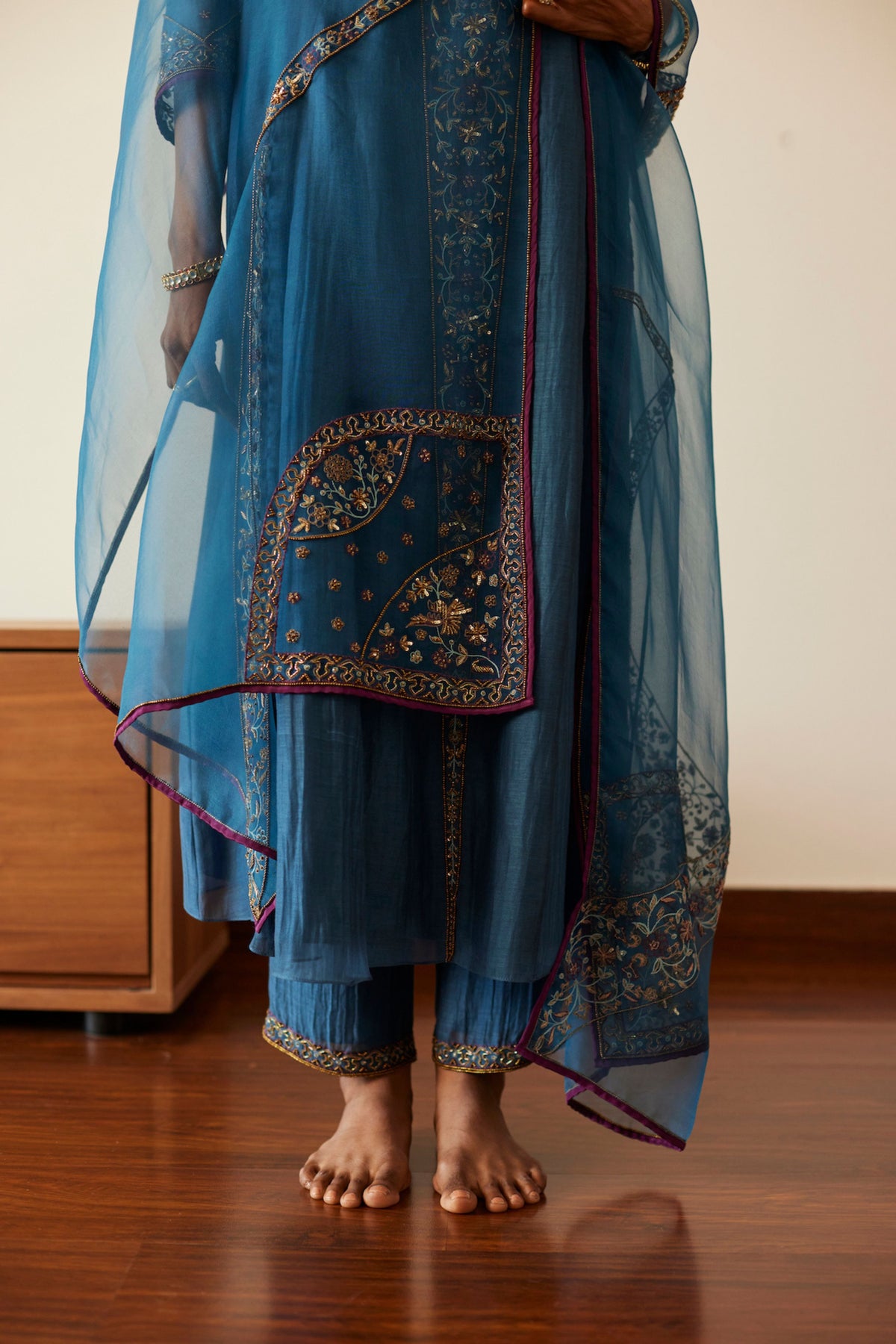 Blue Adree Kurta Set