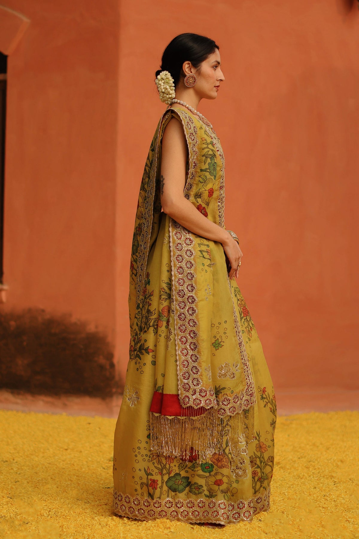 Sunflower Kalam Saree