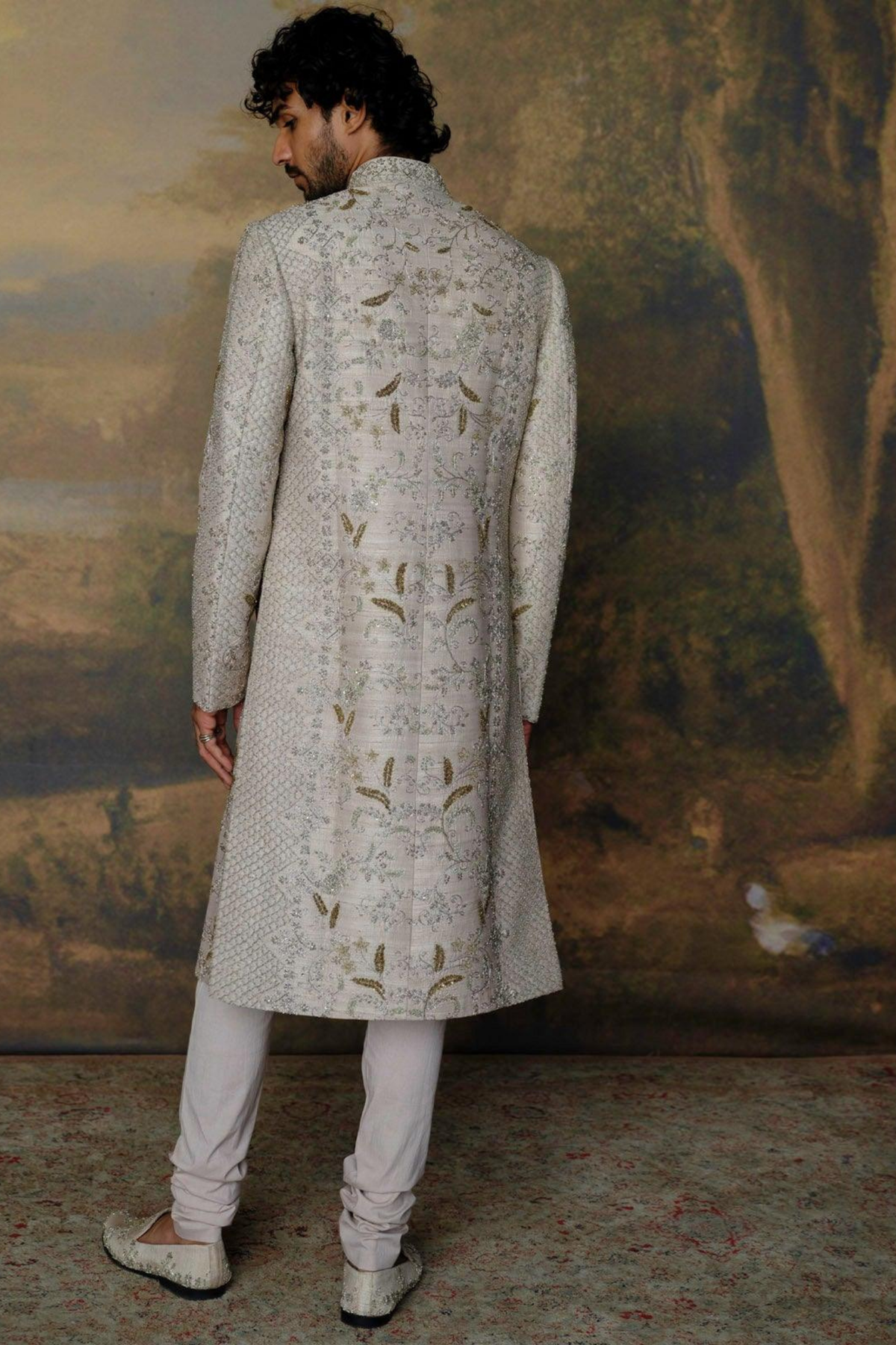 Beige Sherwani Set