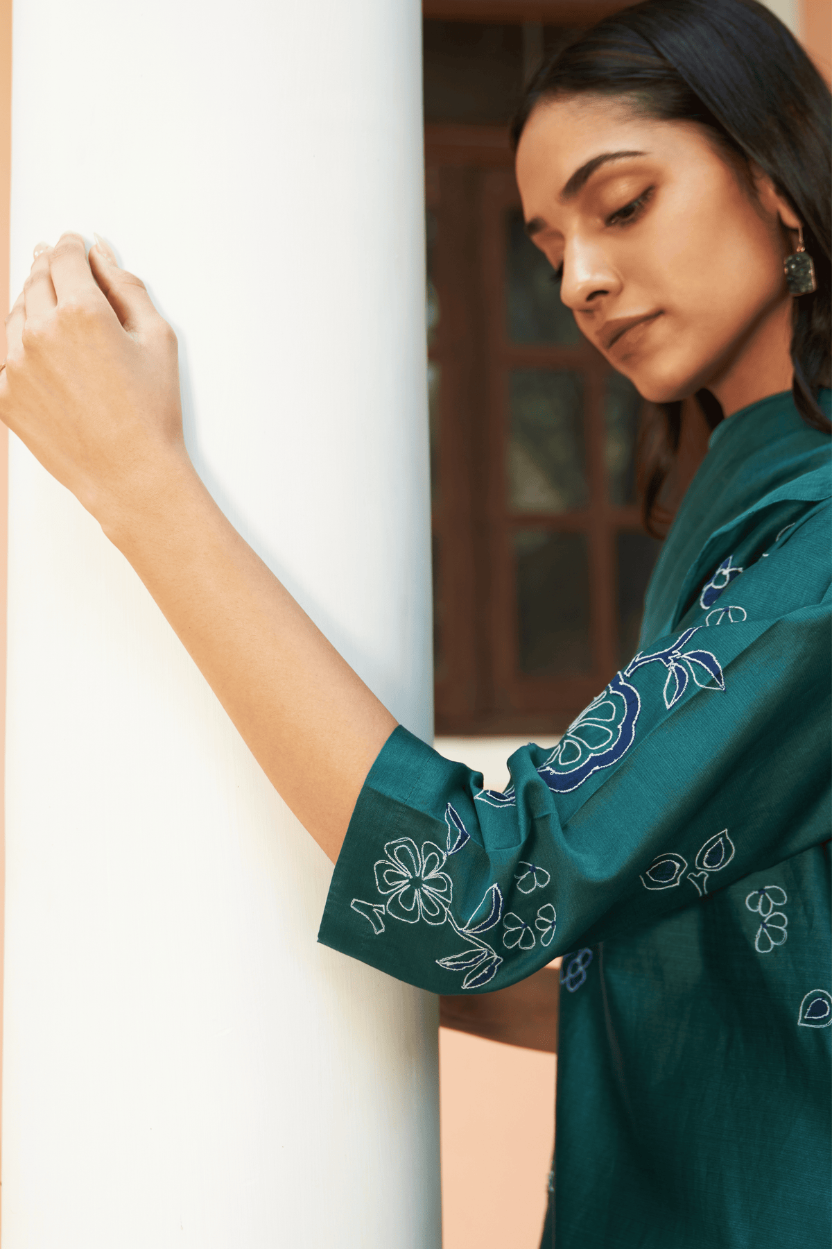 Emerald Floral Embroidered Kurta Set