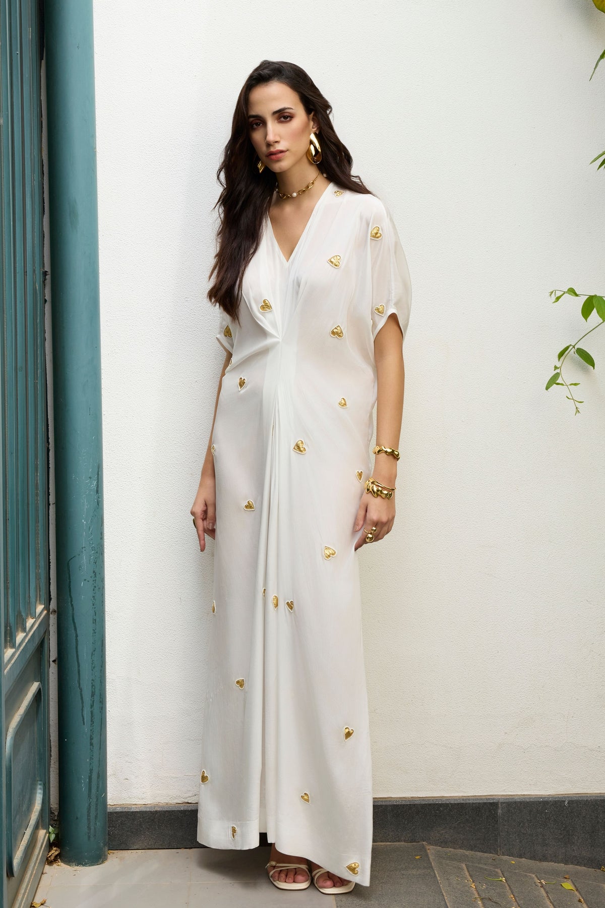 White Embroidered Kaftan