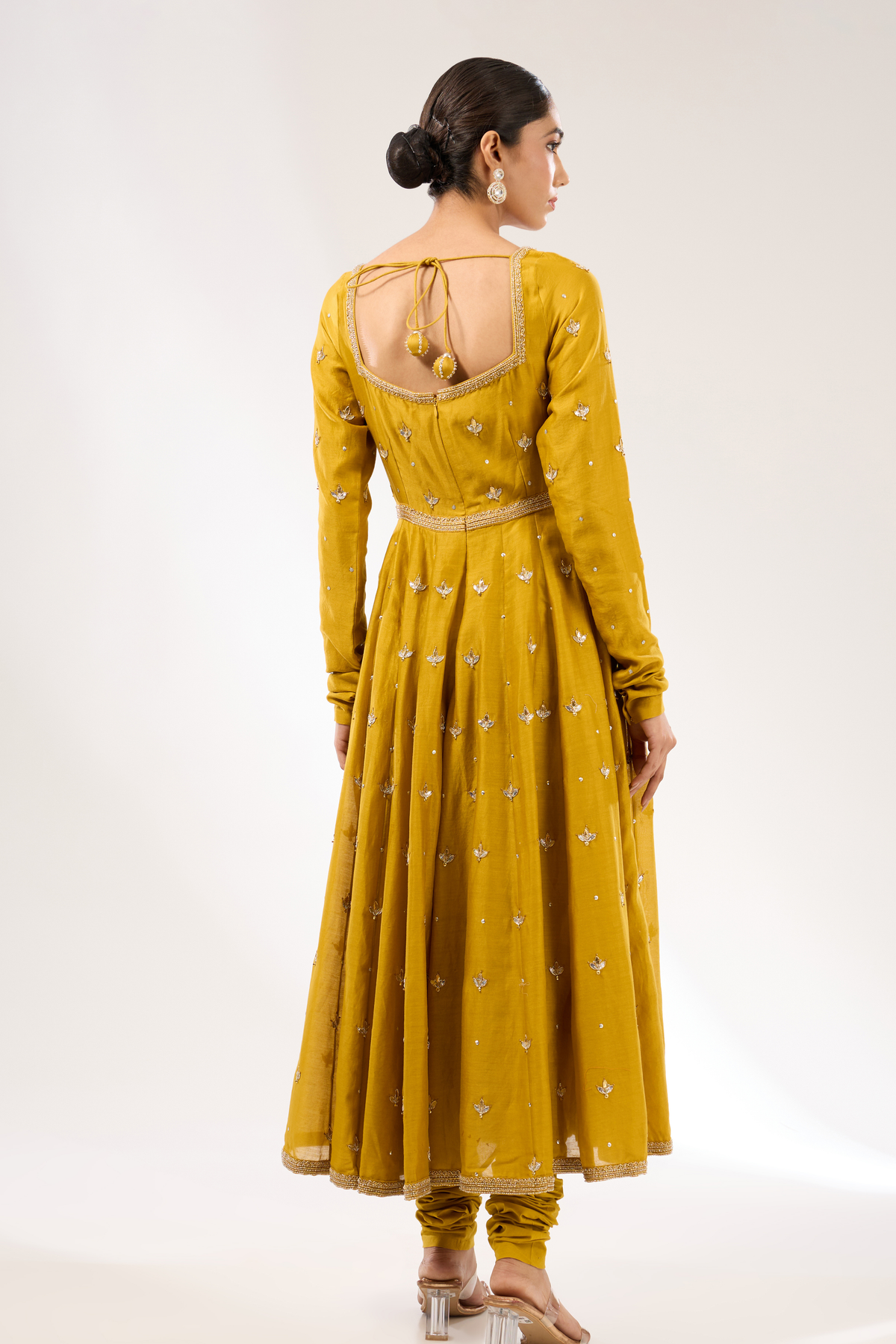 Gota Patti Mustard Anarkali Set