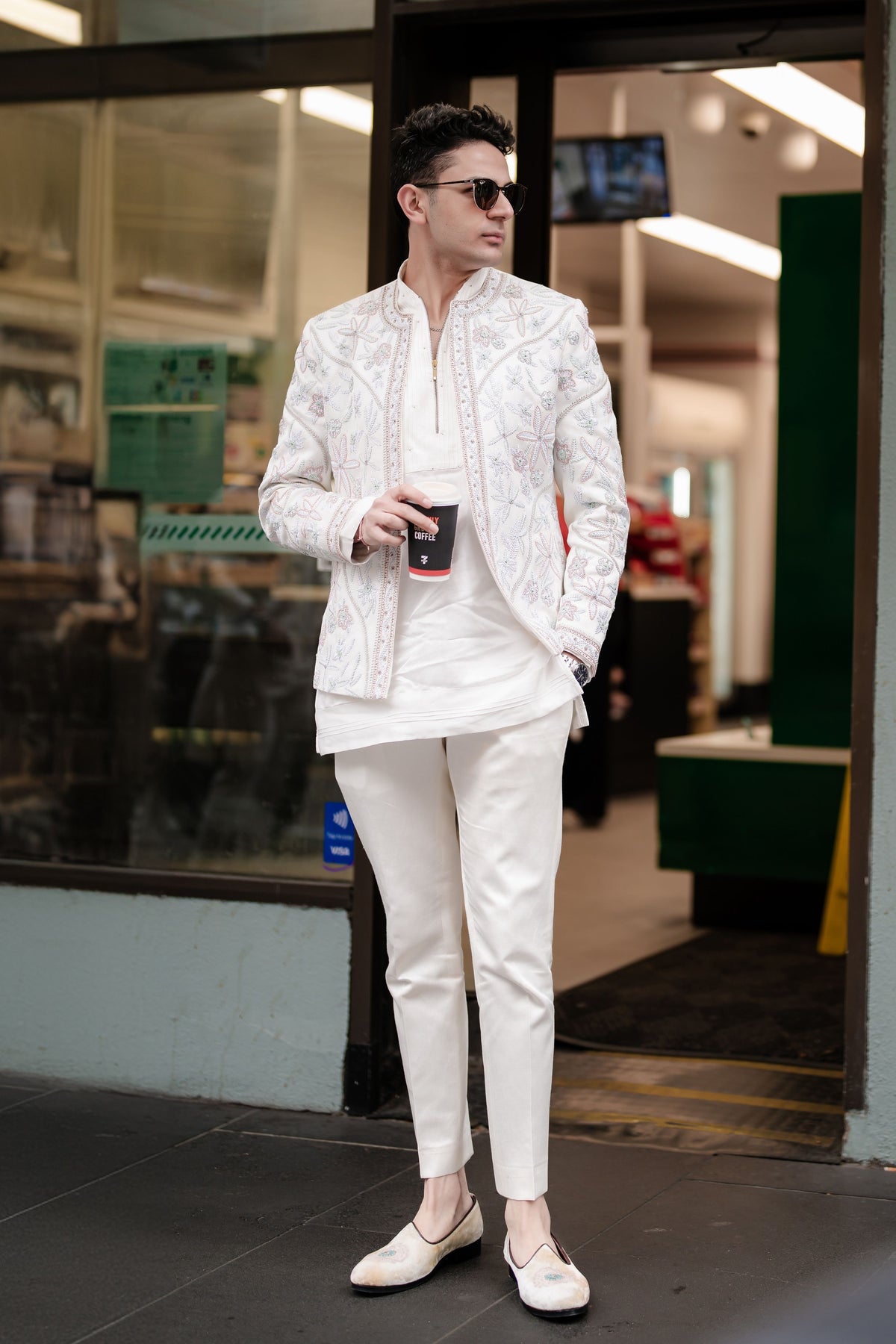 White Dahlia Jacket Set