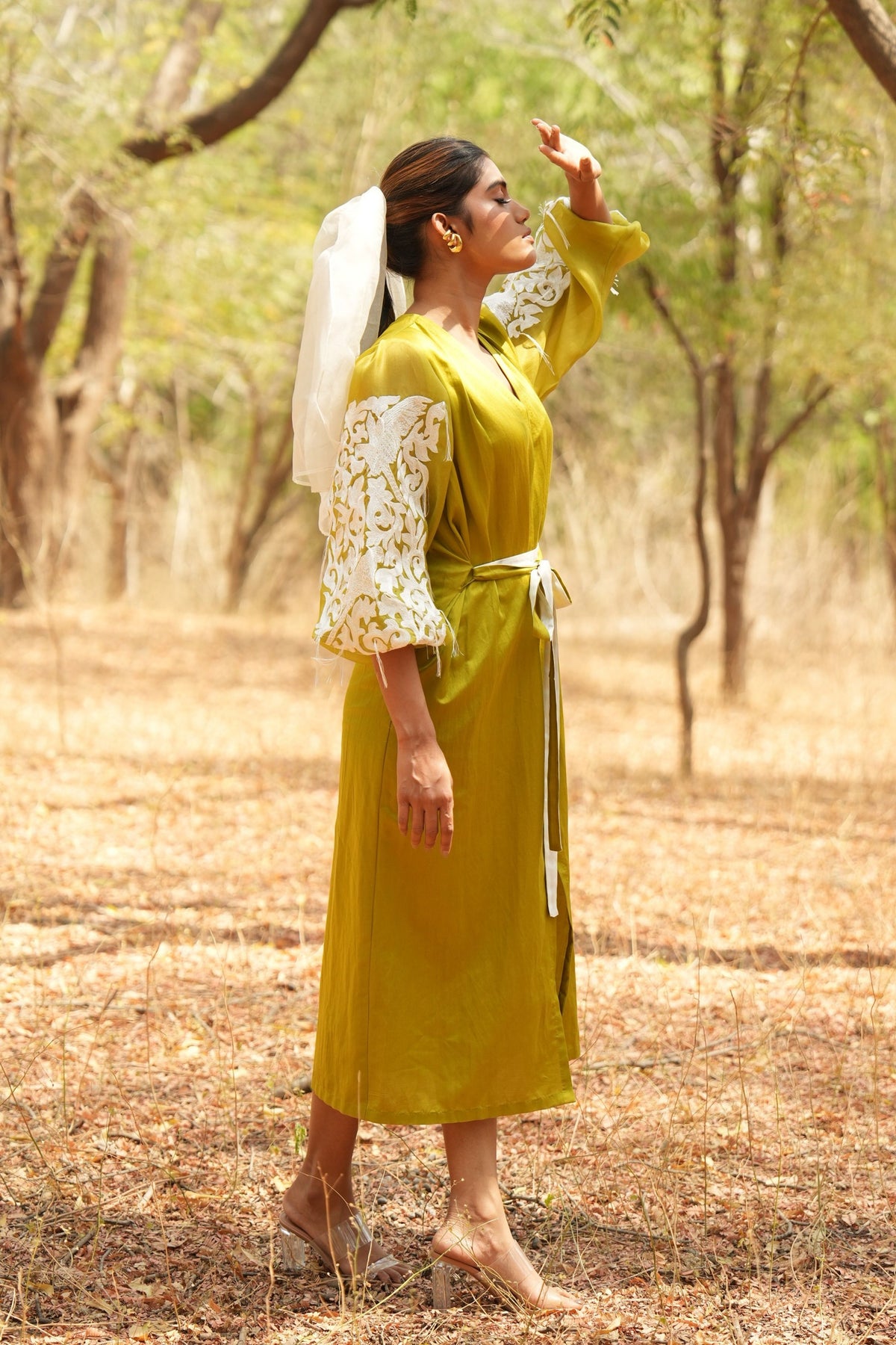 Lime Embroidered Dress