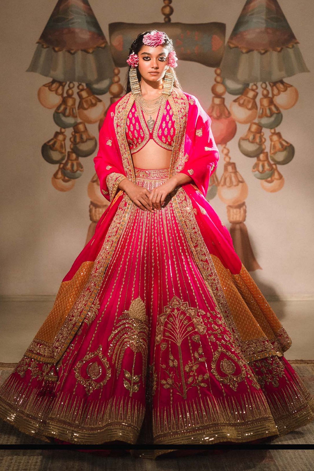 Gulaab Cham Cham Pink Lehenga Set