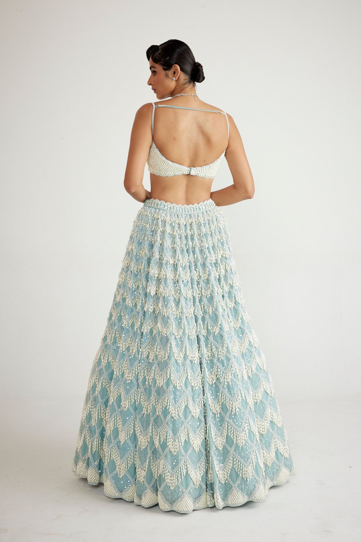 Powder Blue Chandelier  Lehenga Set