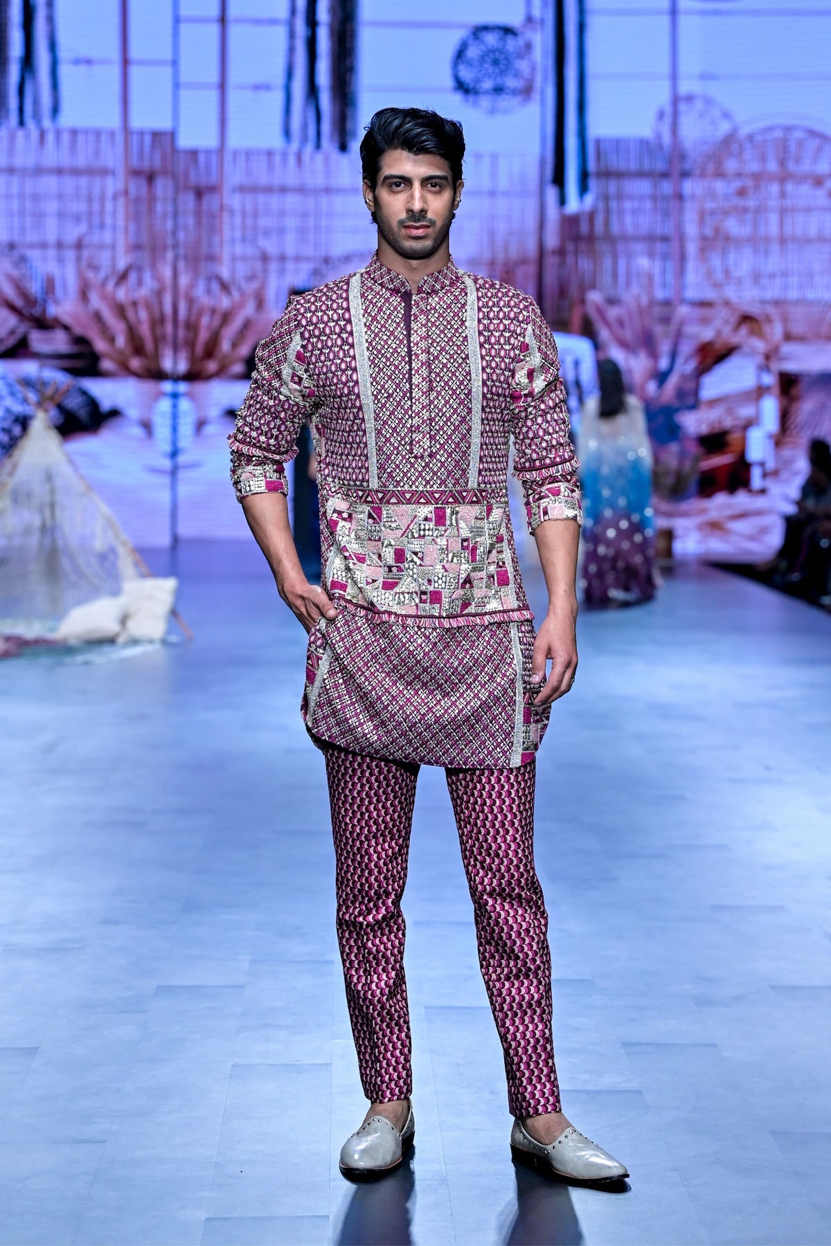 Merlot Patchwork Kurta Set