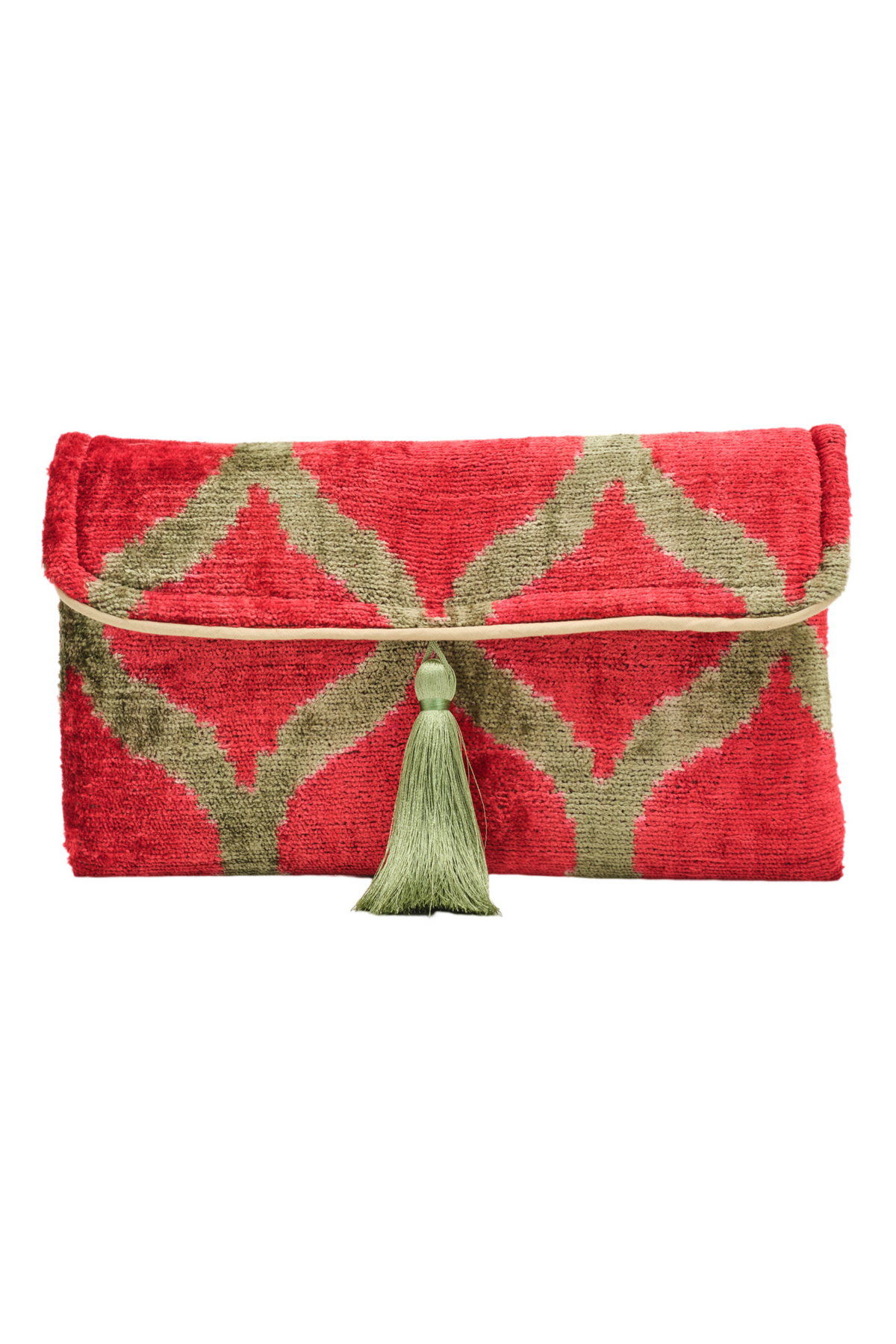 Velvet Silk Fold Over Clutch