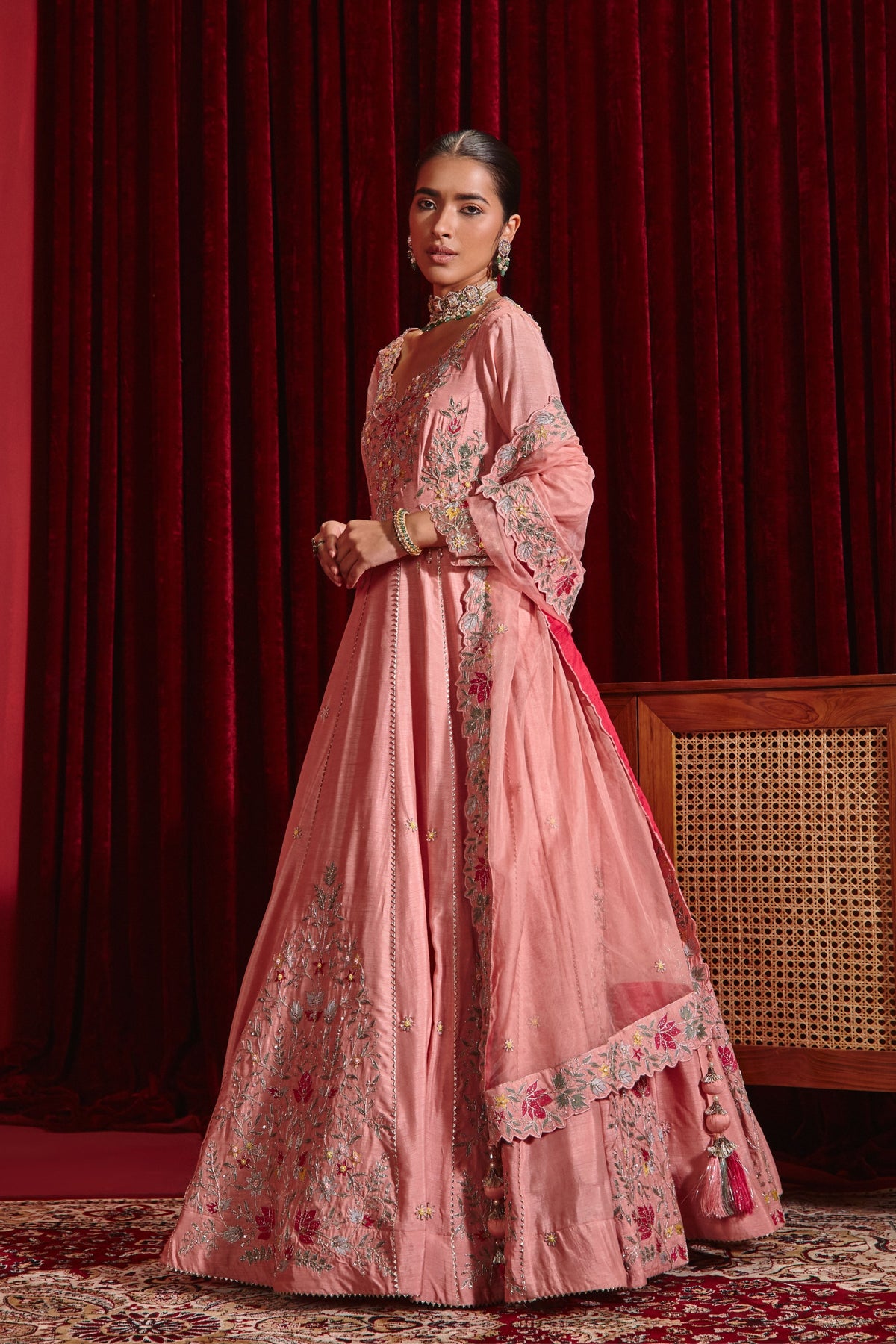 Rose Pink Naira Anarkali Set