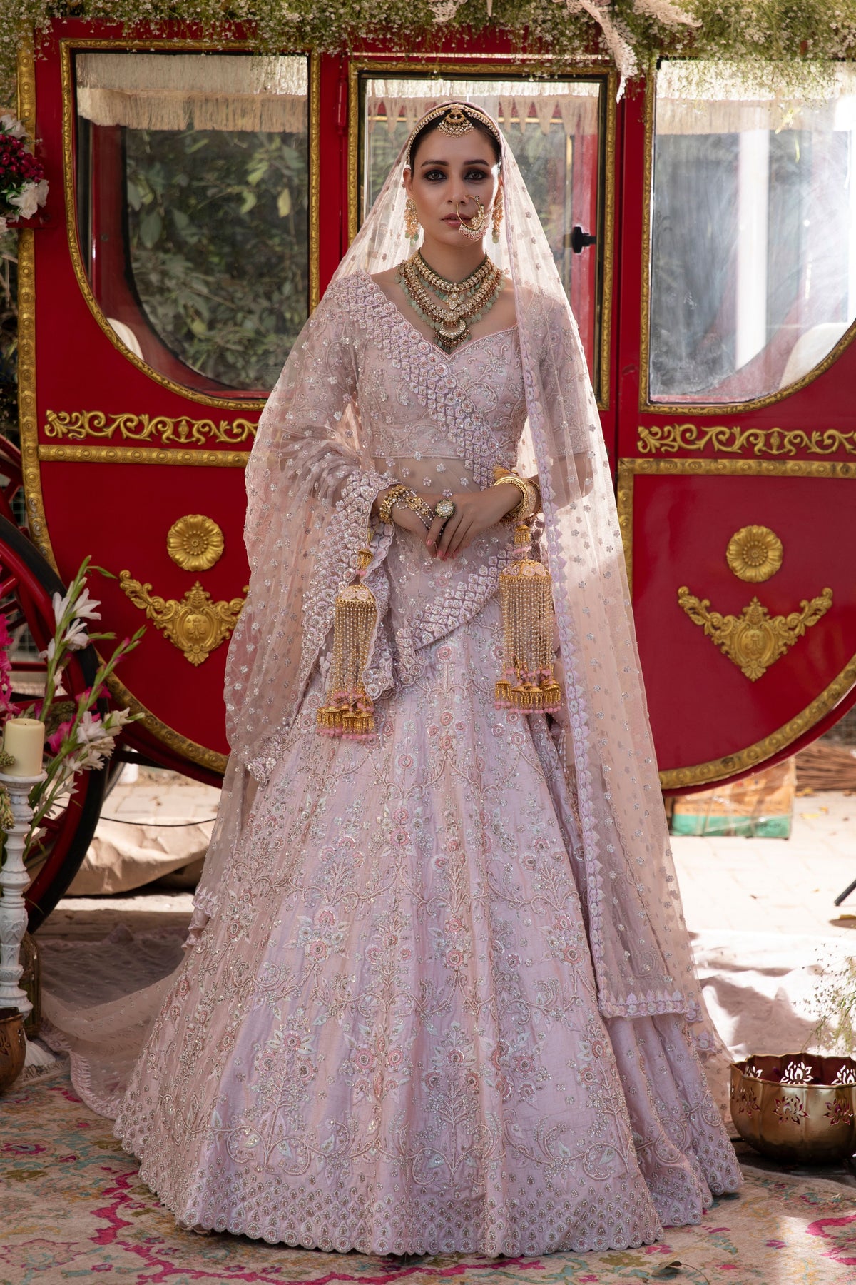 Mauve Bridal Lehenga Set