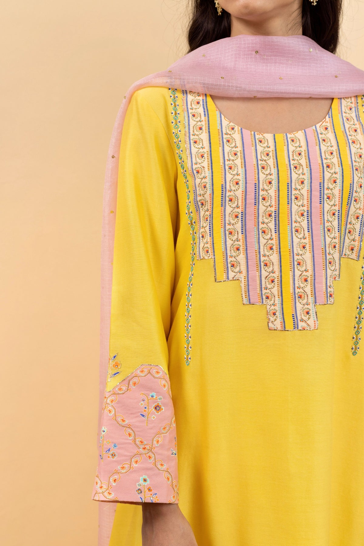 Chanderi Kira Kurta Set