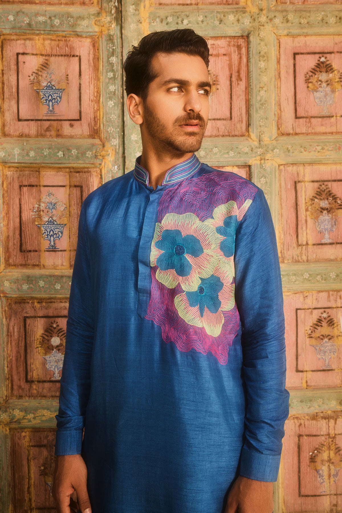 Indigo Blue Embroidery Kurta Set