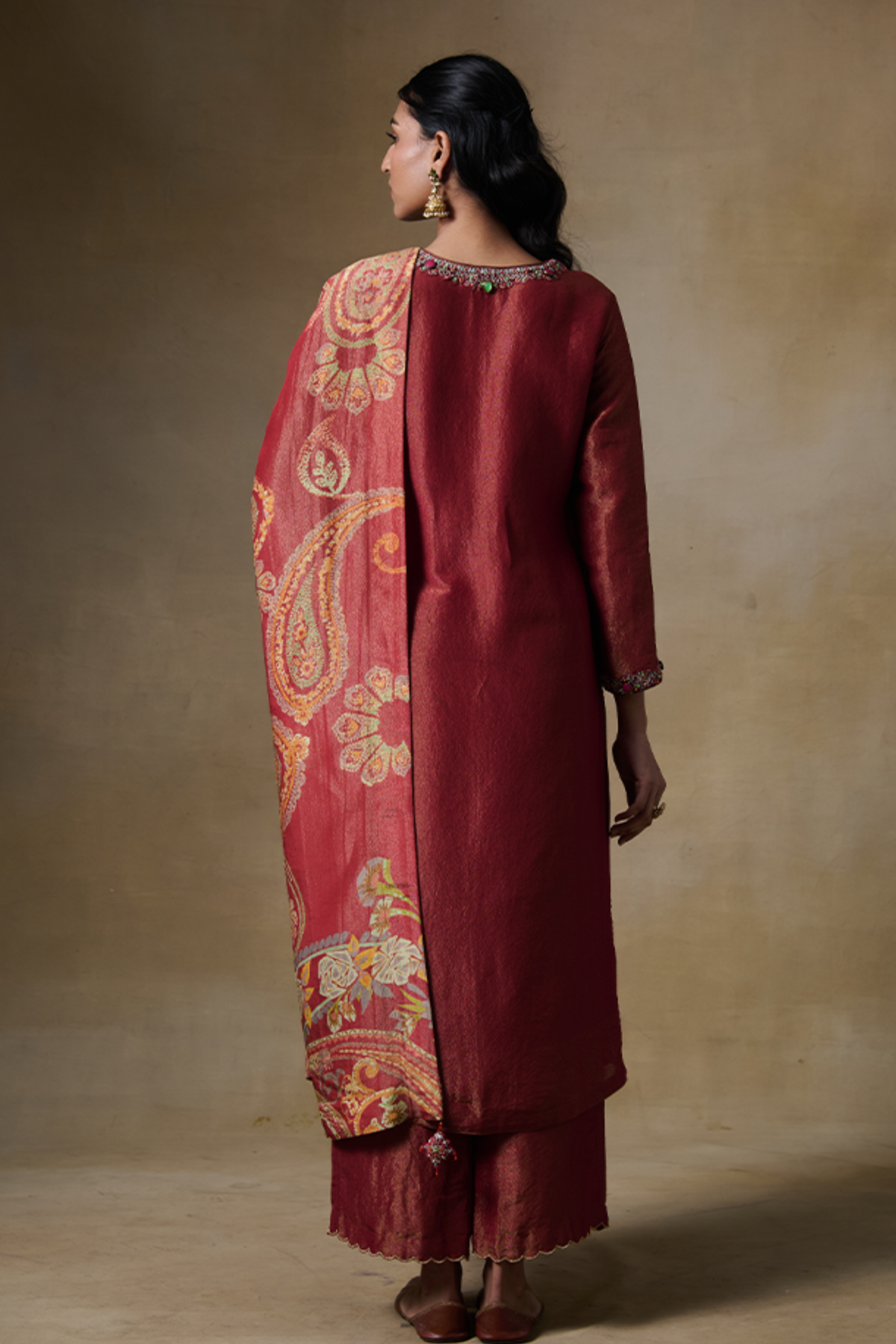 Shifa Kurta Set in Rust