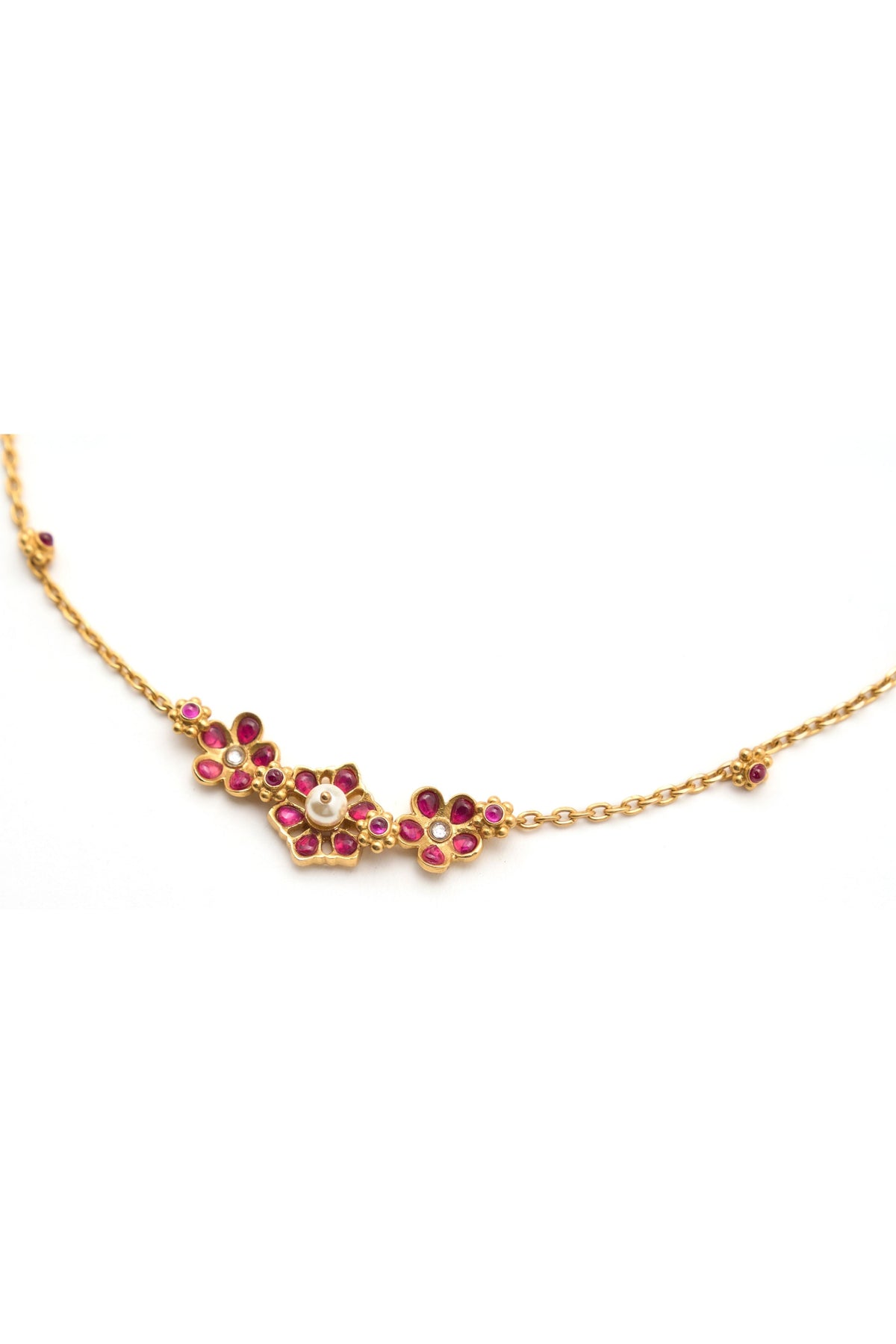 Gulmohar Floral Cluster Necklace