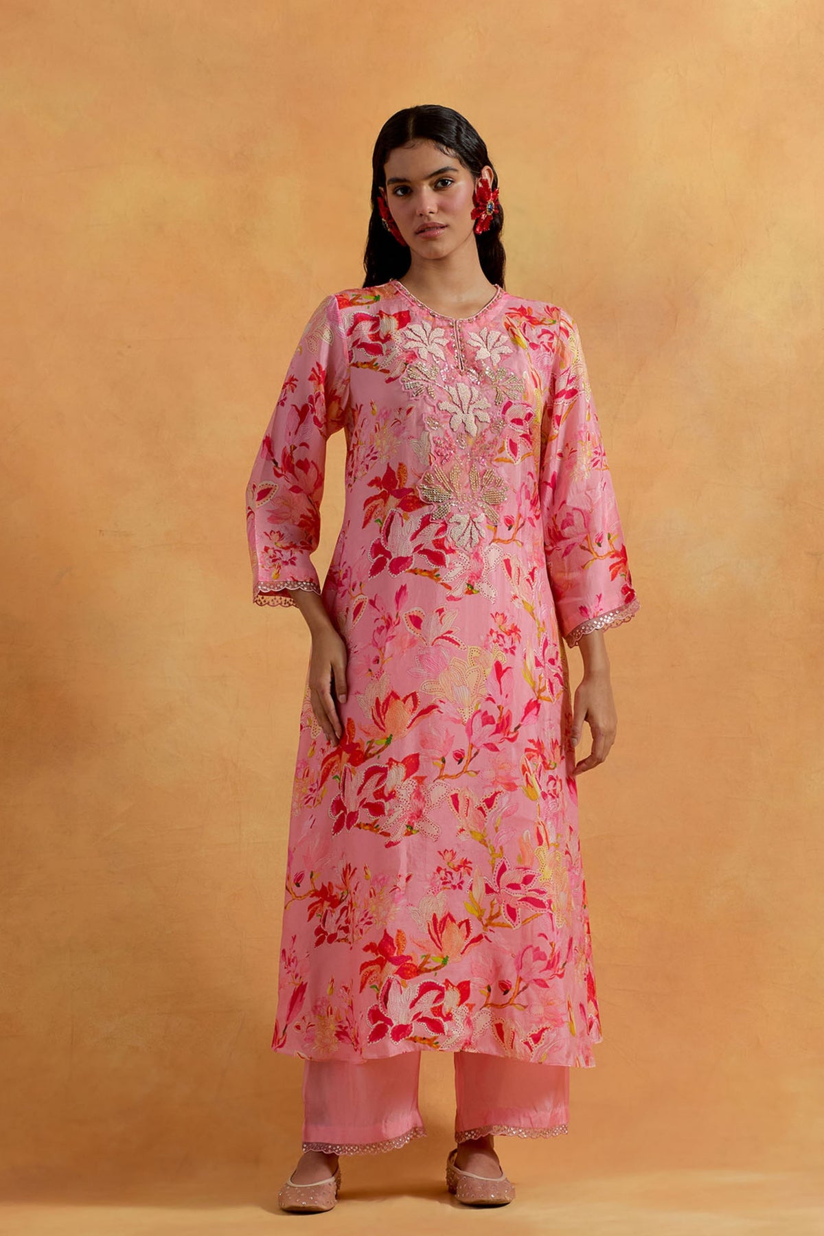 Peach Kurta Set