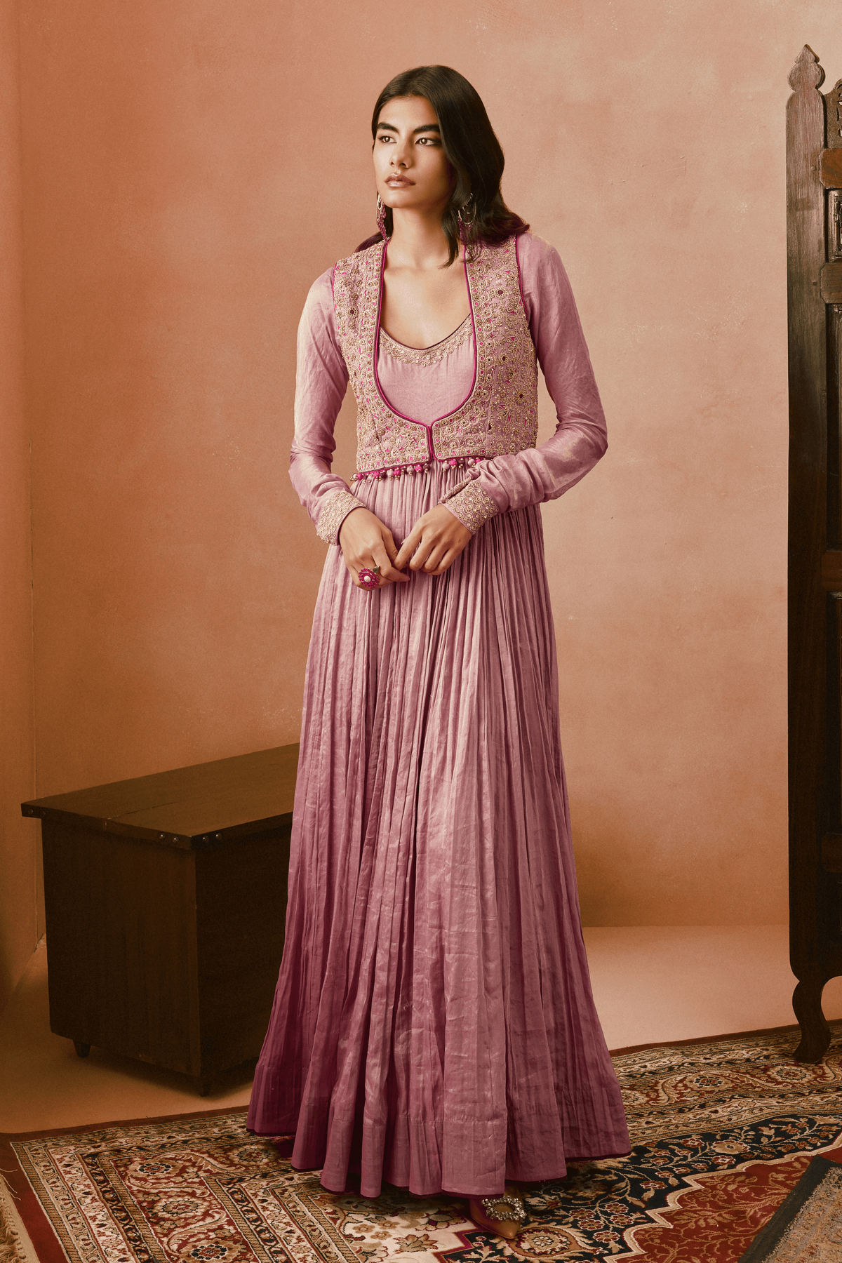 Lilac Koti Anarkali Set