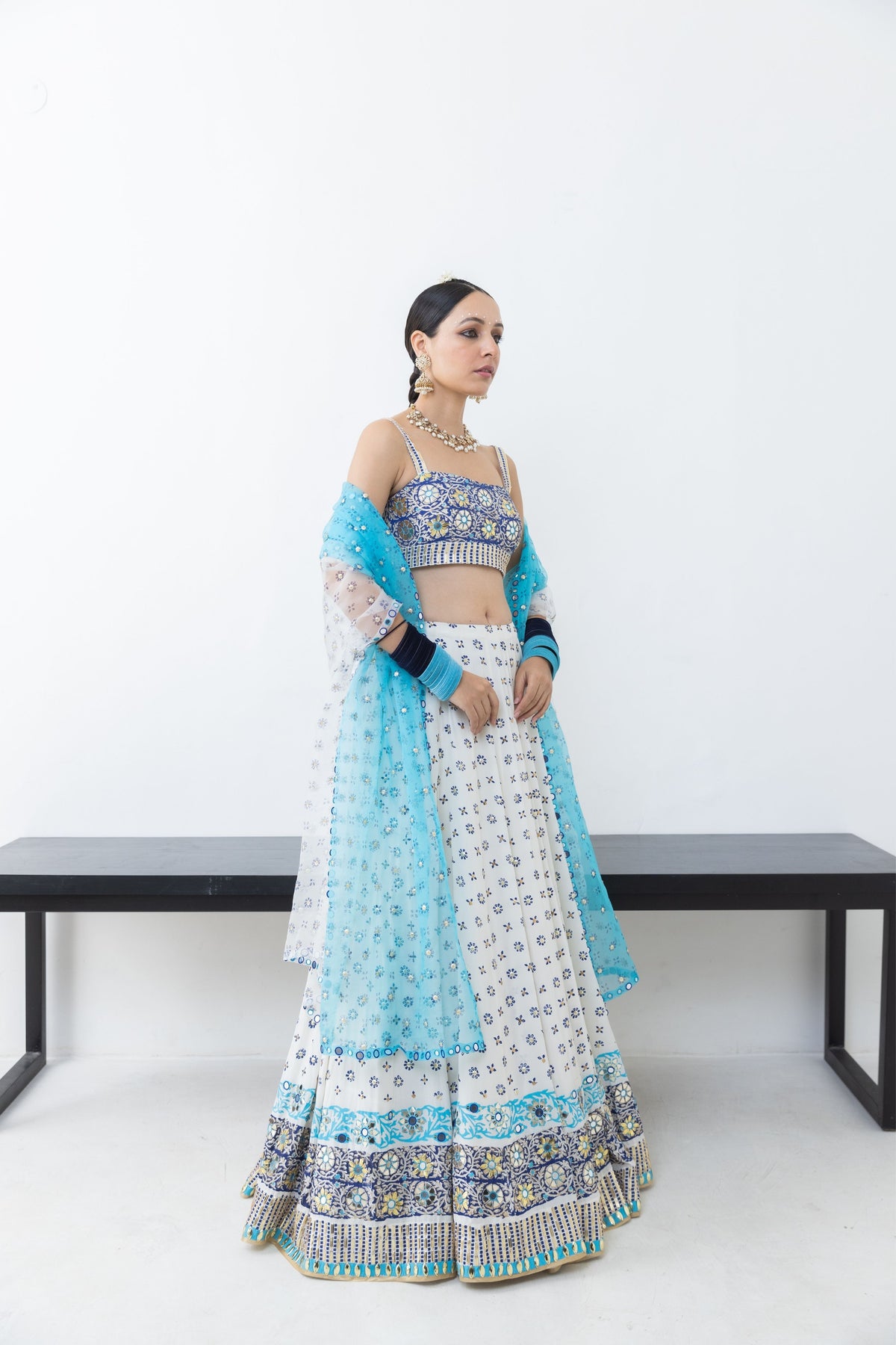 Ivory Lehenga Set