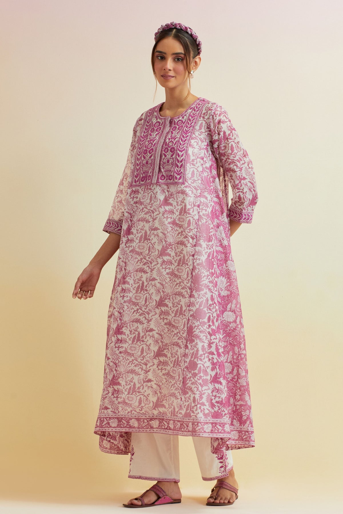 Orchid Pink A-line Kurta Set