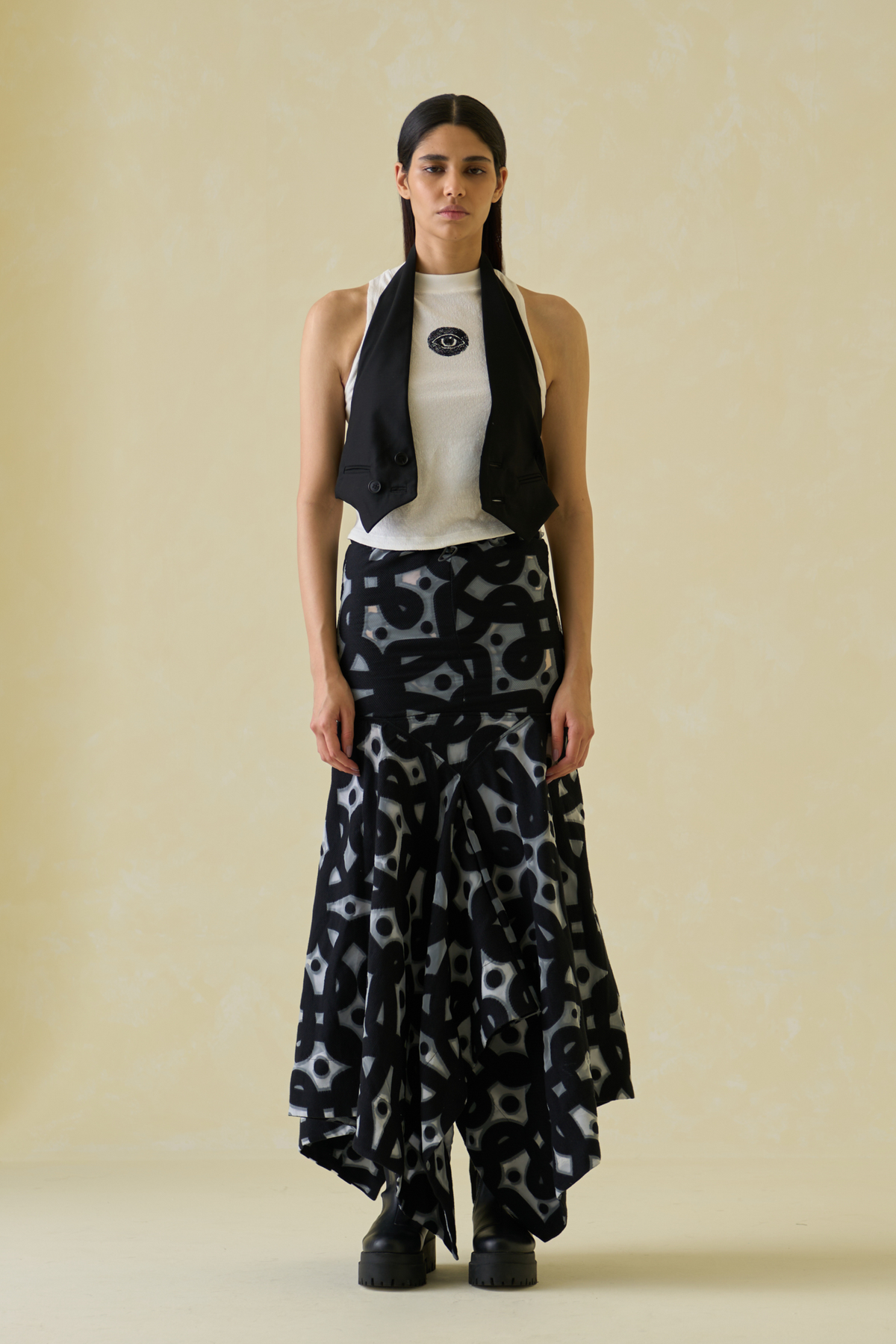 Kolam Jacquard Technical Skirt