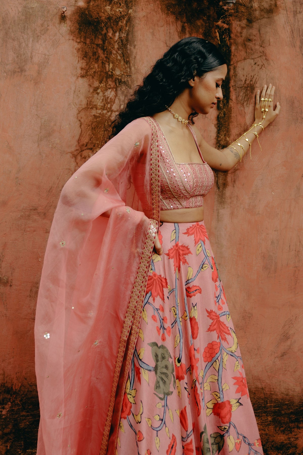 Dusty Rose Ombre Lehenga Set