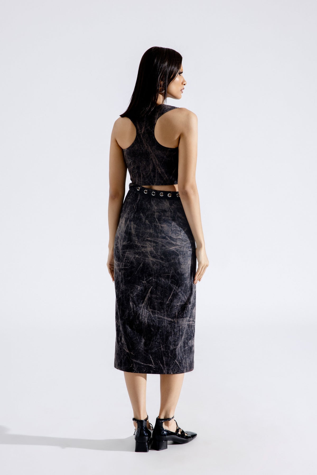 Steel Grunge Flap Skirt