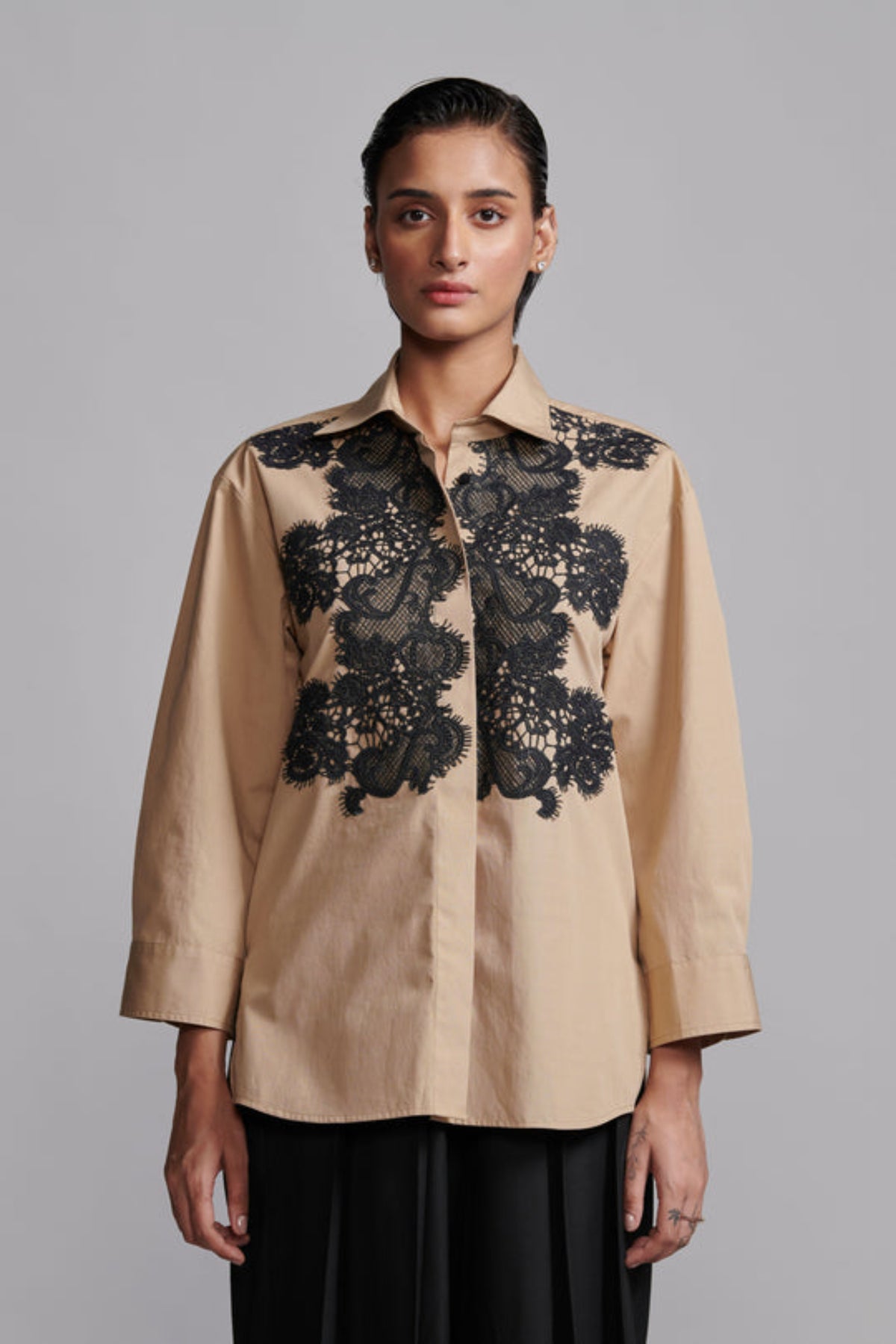 Lace Applique Shirt