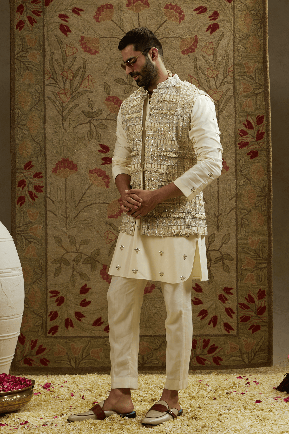 Magnolia Cream Embellished Bundi