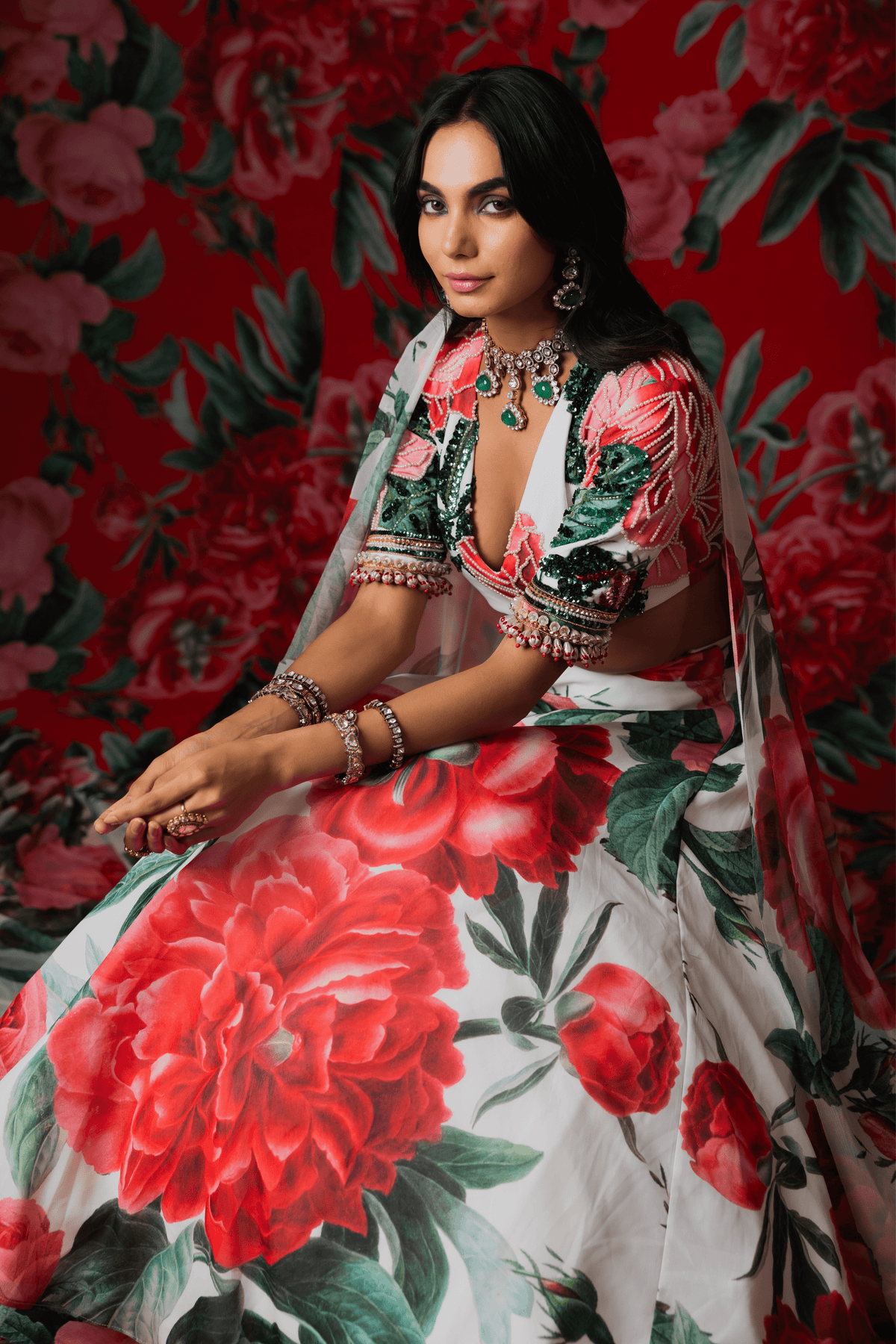 White Lehenga Set