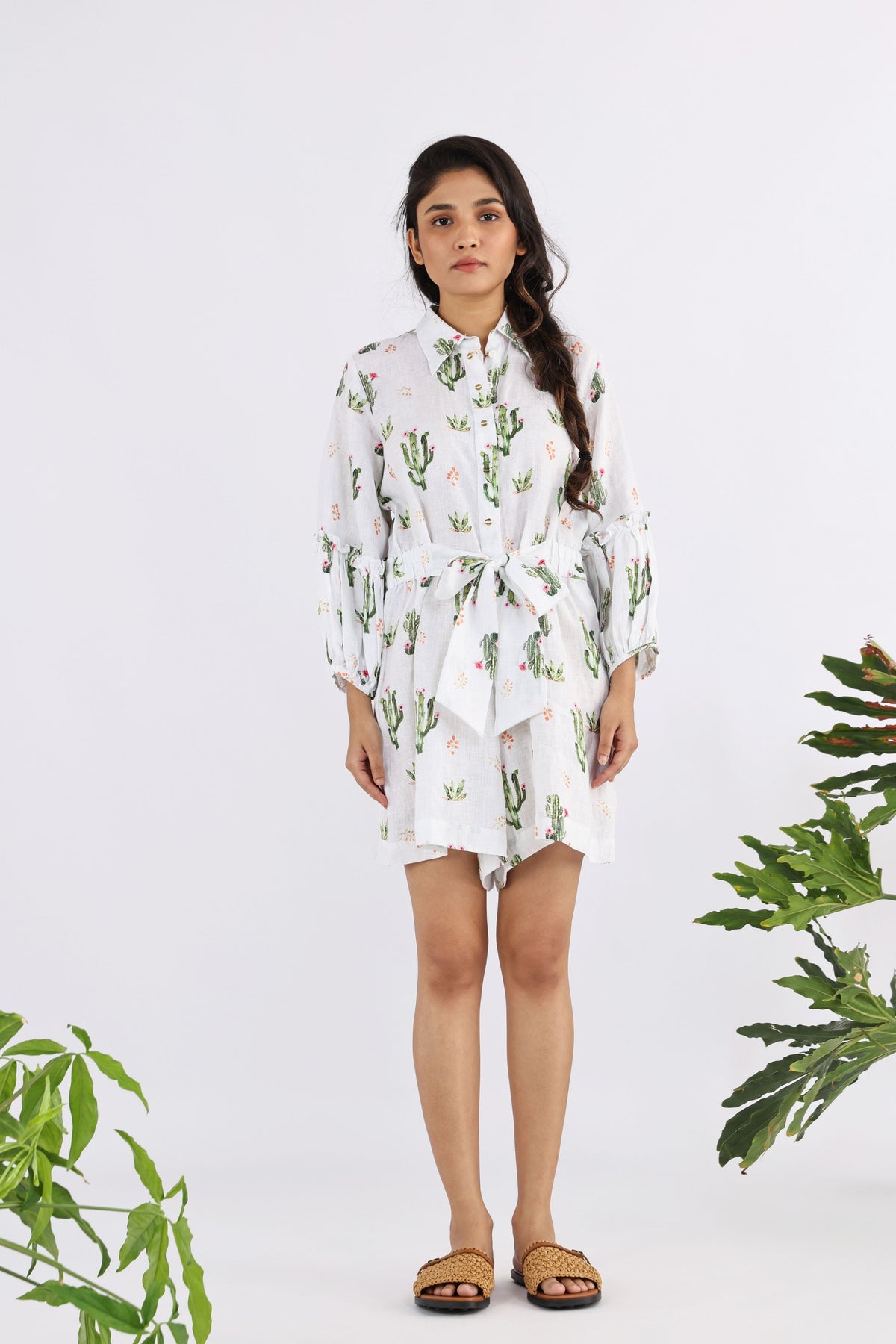 Cactus Bristle Tie Playsuit