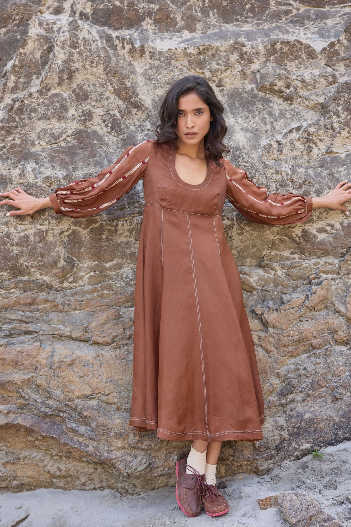 Brown Midi Dress