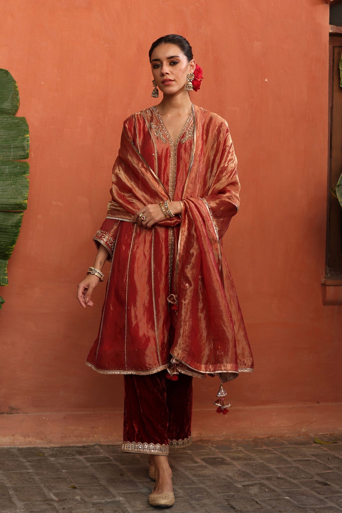 Orange Raya Kurta Set