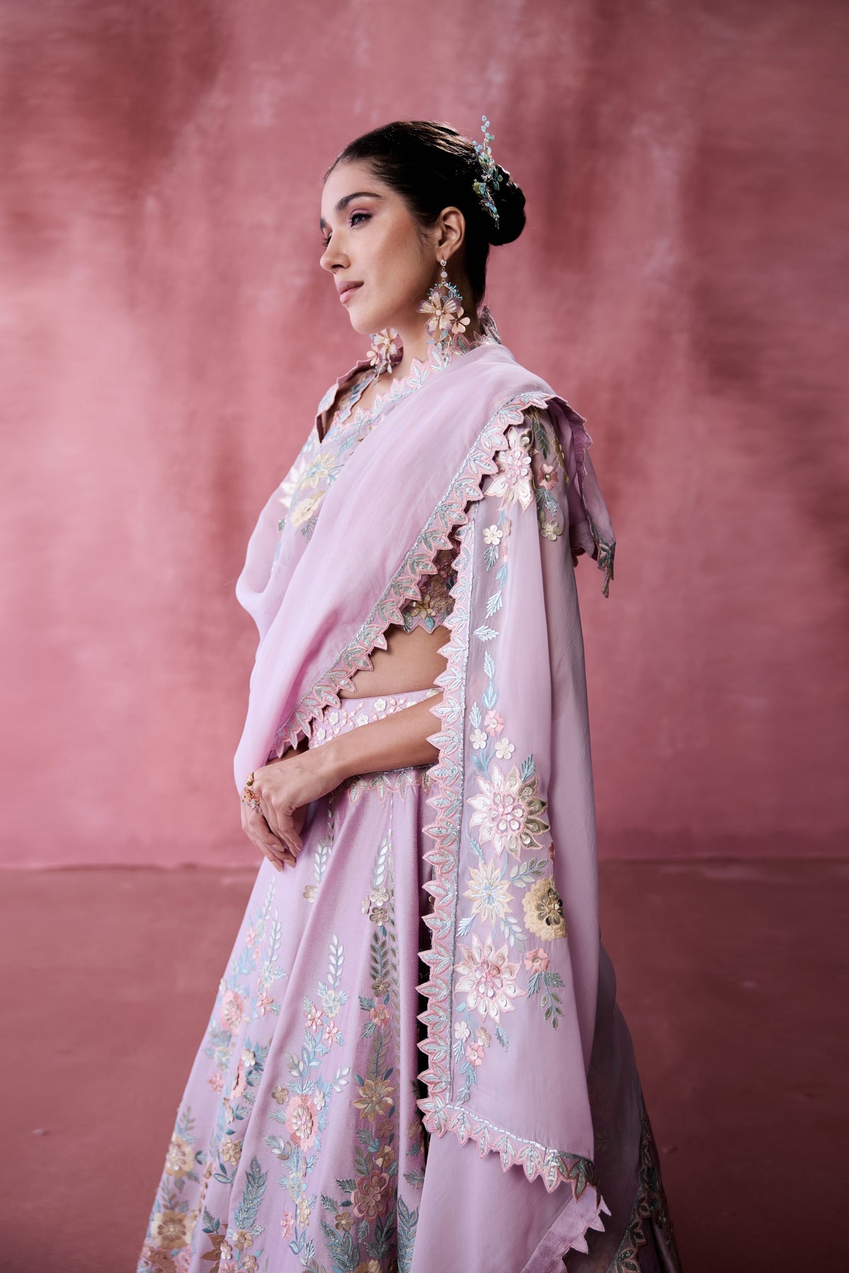 Purple Silk Lehenga Set