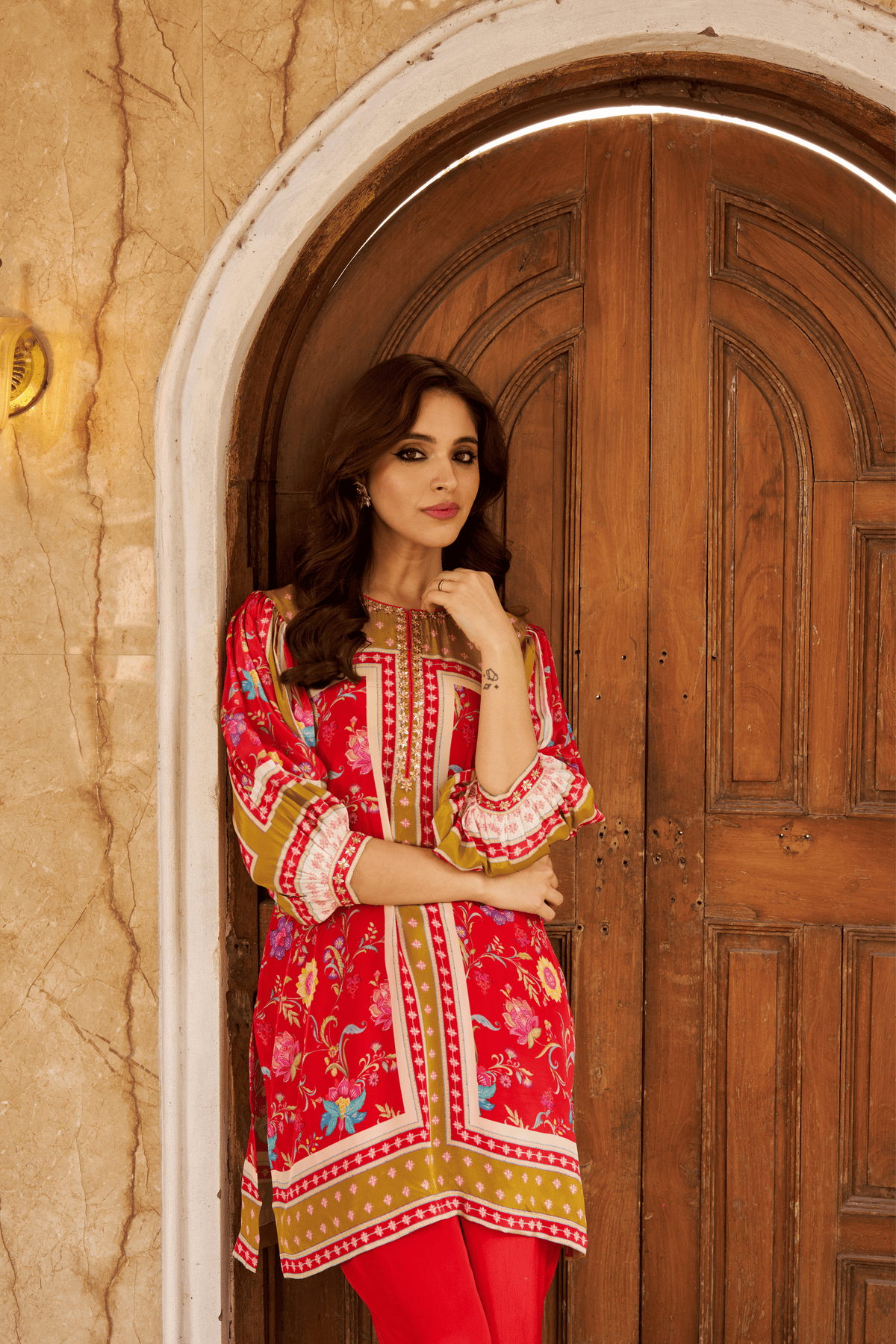 Khawaab Red Tunic Set