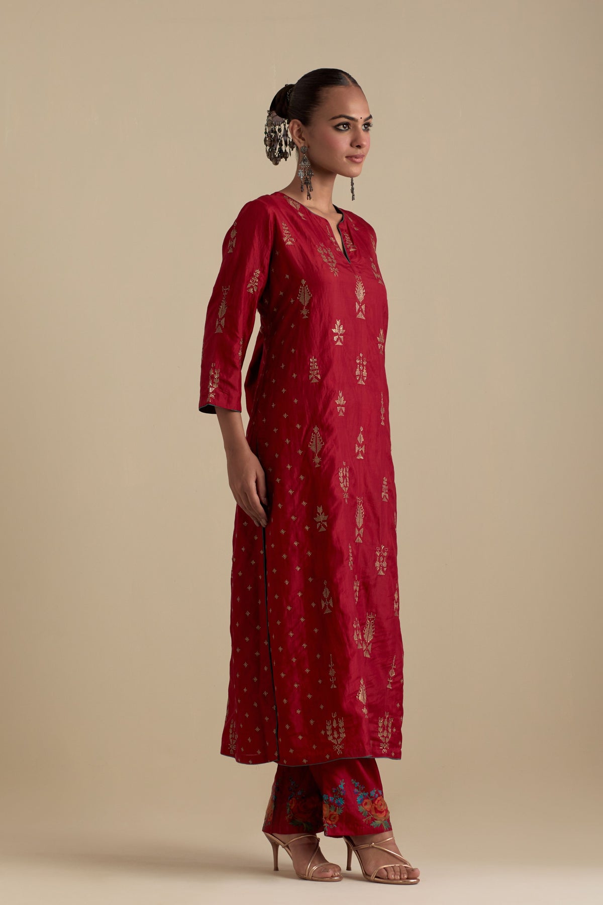 Barn Red Straight Kurta Set