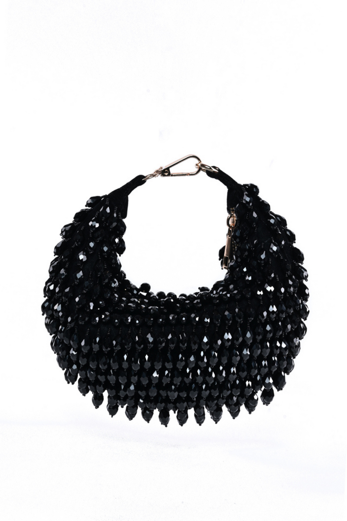 Ophelia Black Embellished Hobo Bag