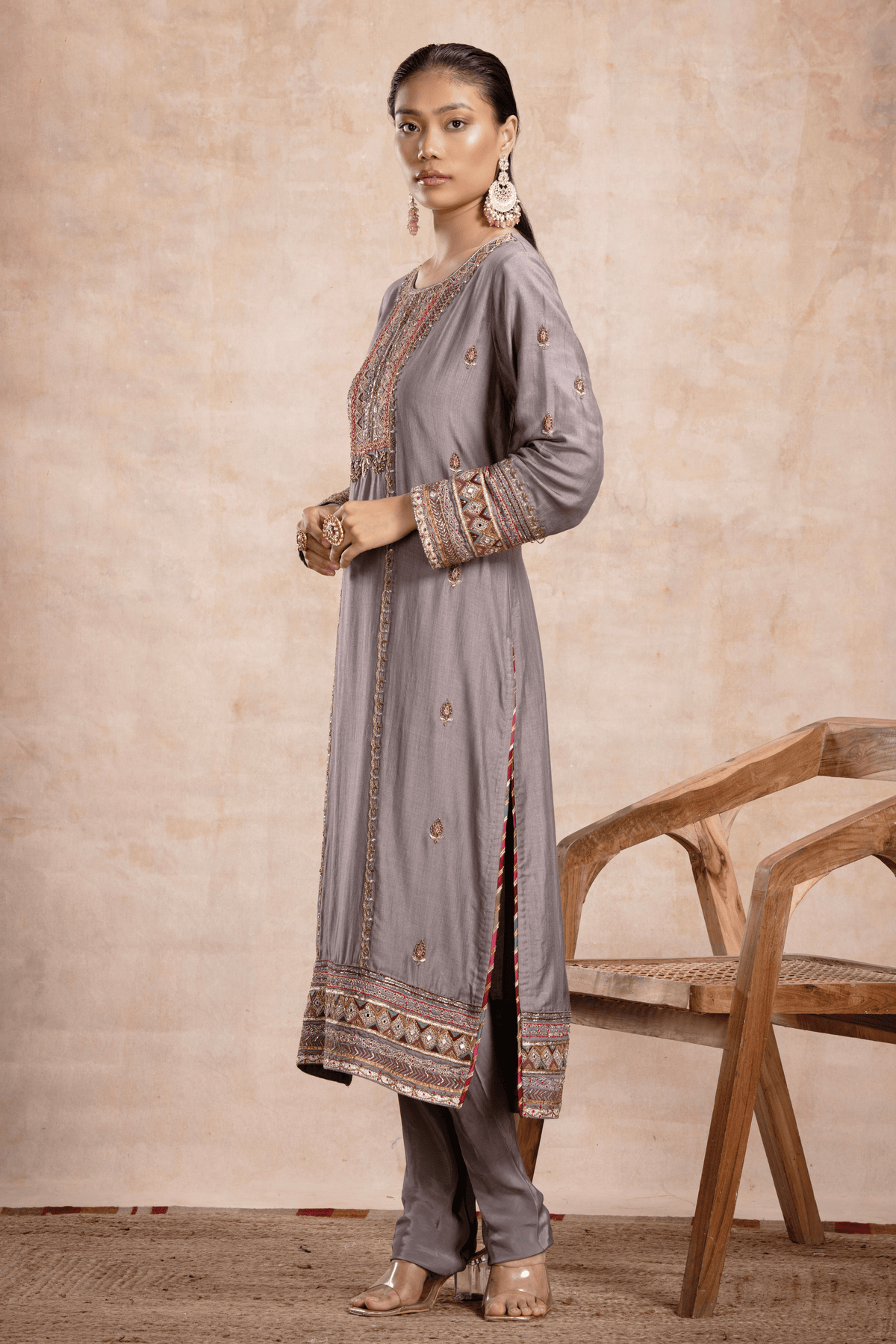 Rabia Straight Suit Set Saleti