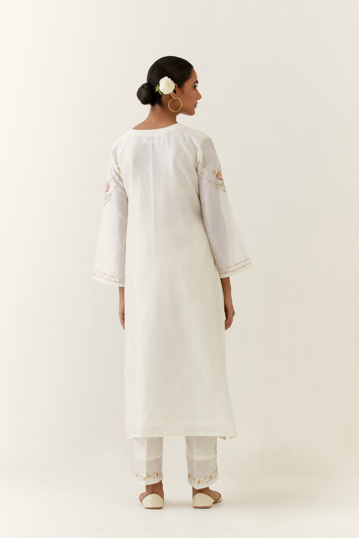 Off White Placket Kurta