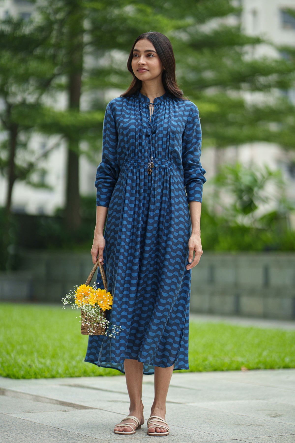 Gather Blue Wave Dress