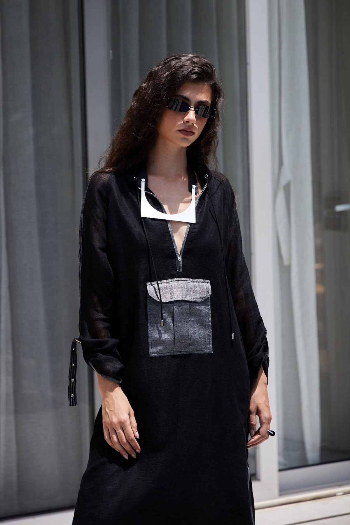 Black Linen Long Dress