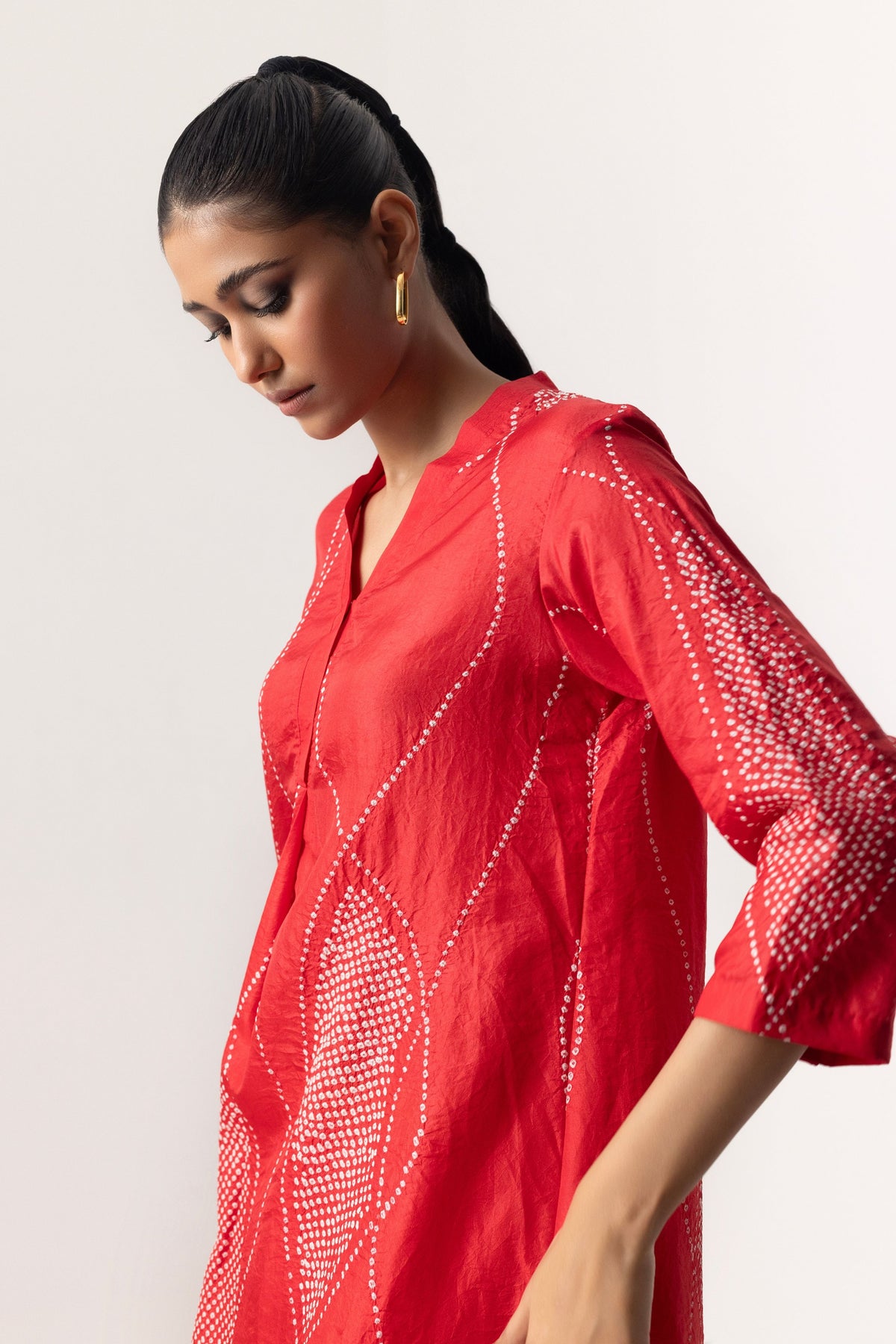 Red Maze Tunic Set