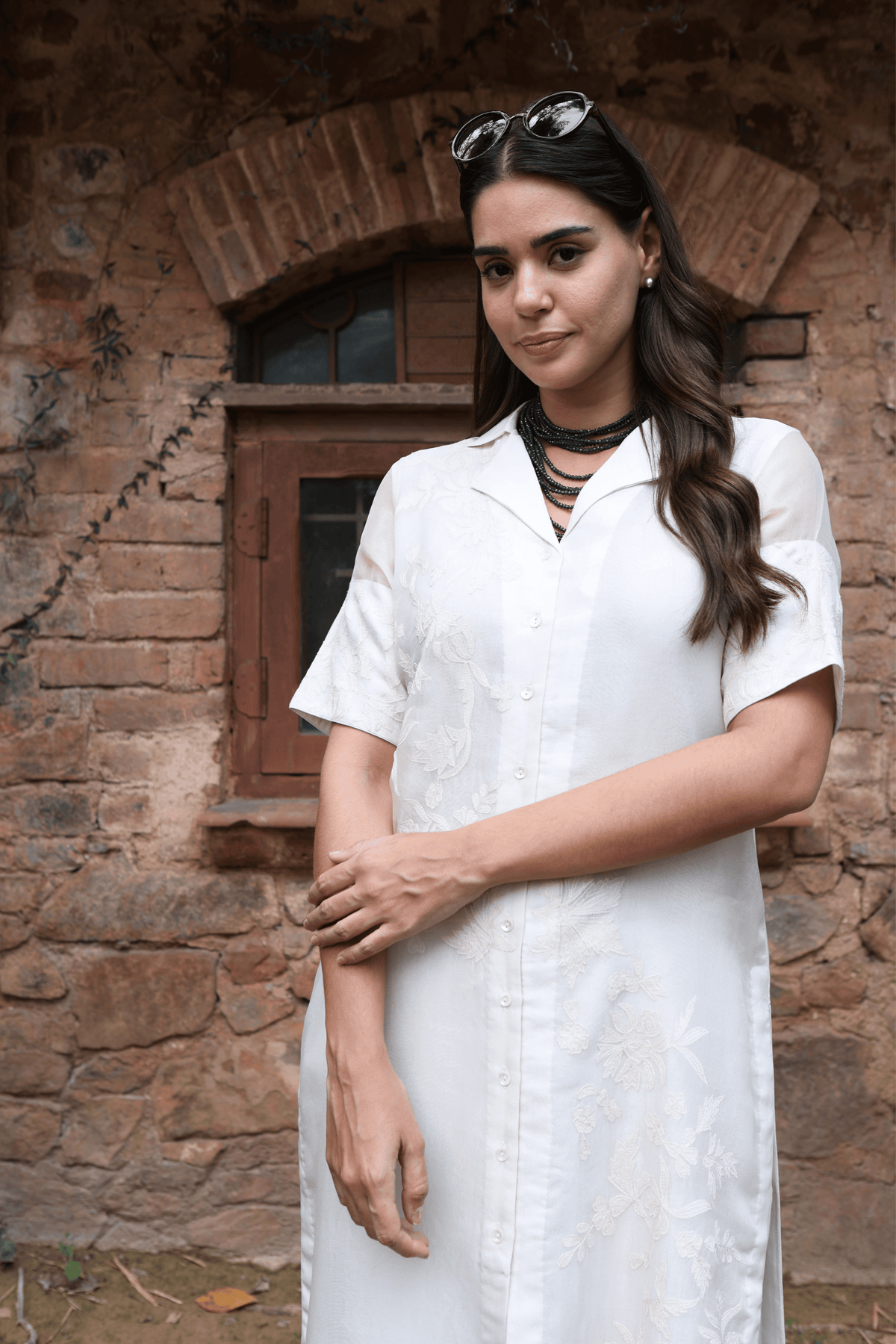 Ivory Short Sleeve Kurta And Pant