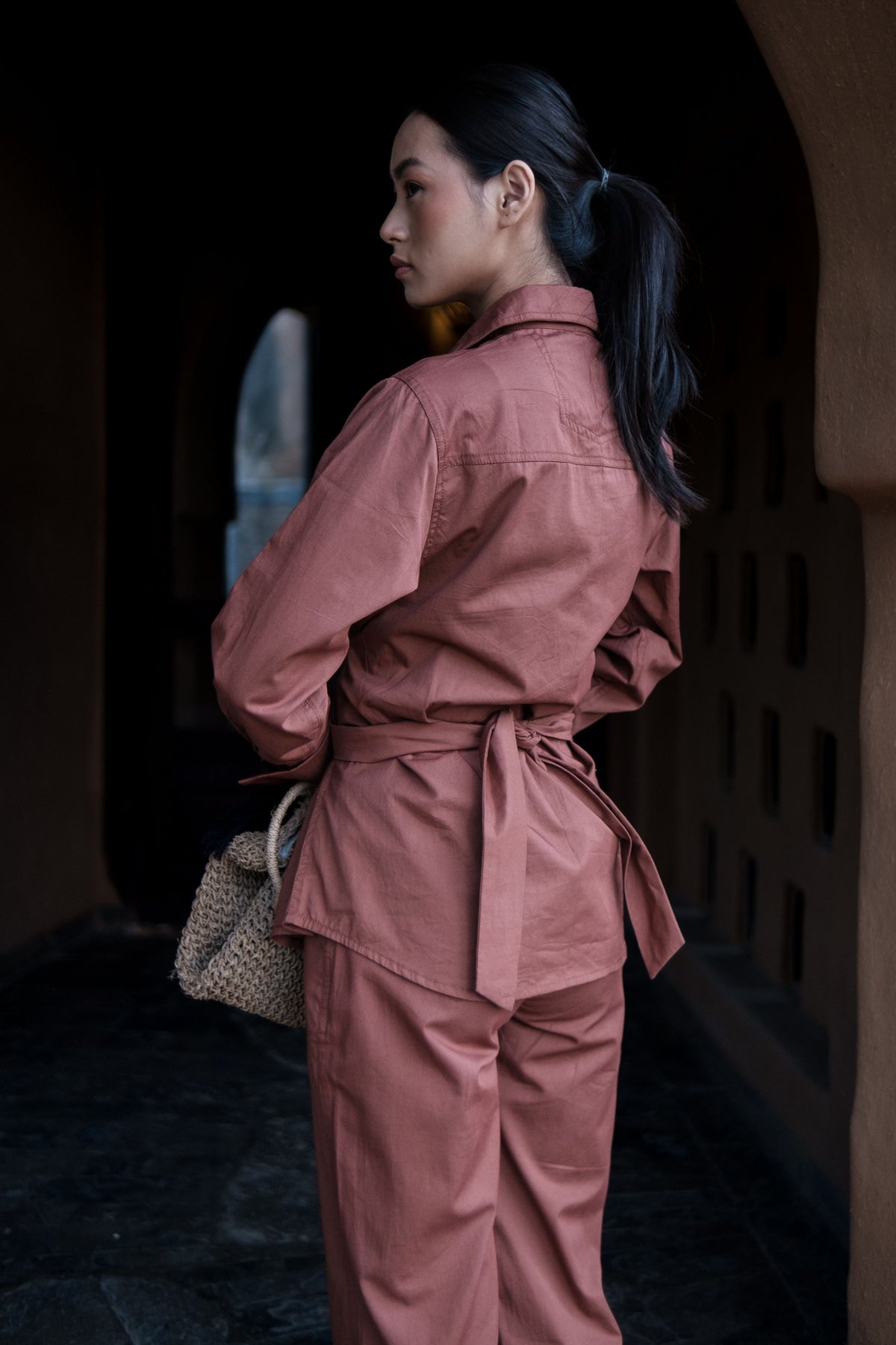 Copper Nara Front Knot Shirt