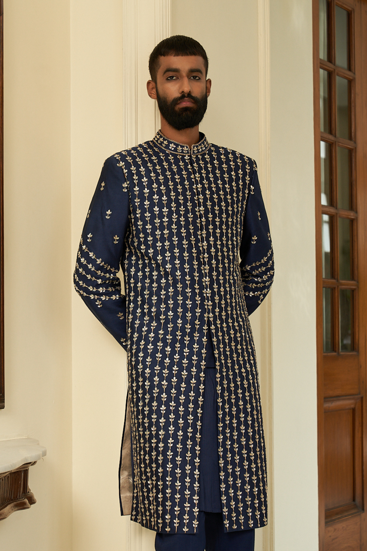 Insignia Blue Sherwani Set