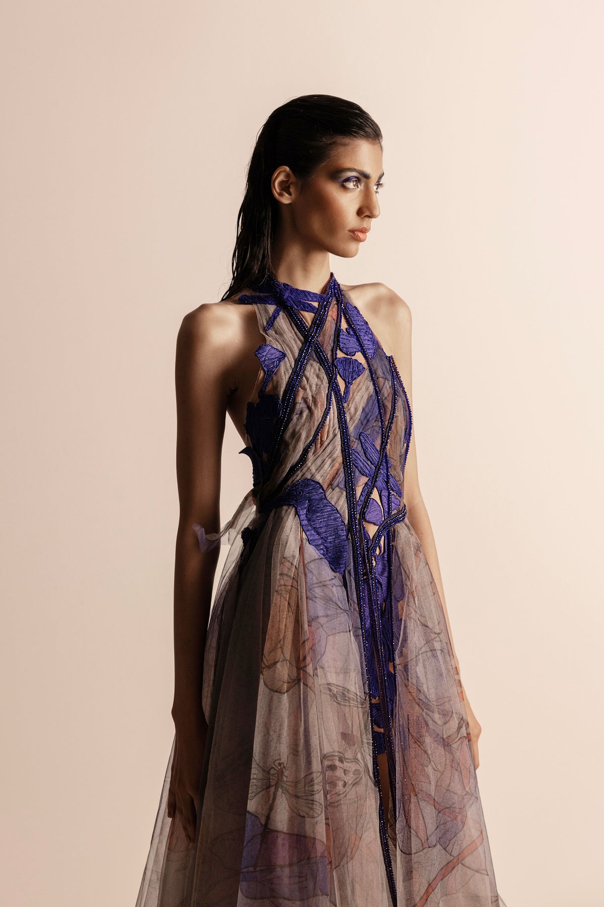 Nadru Printed Draped Dress